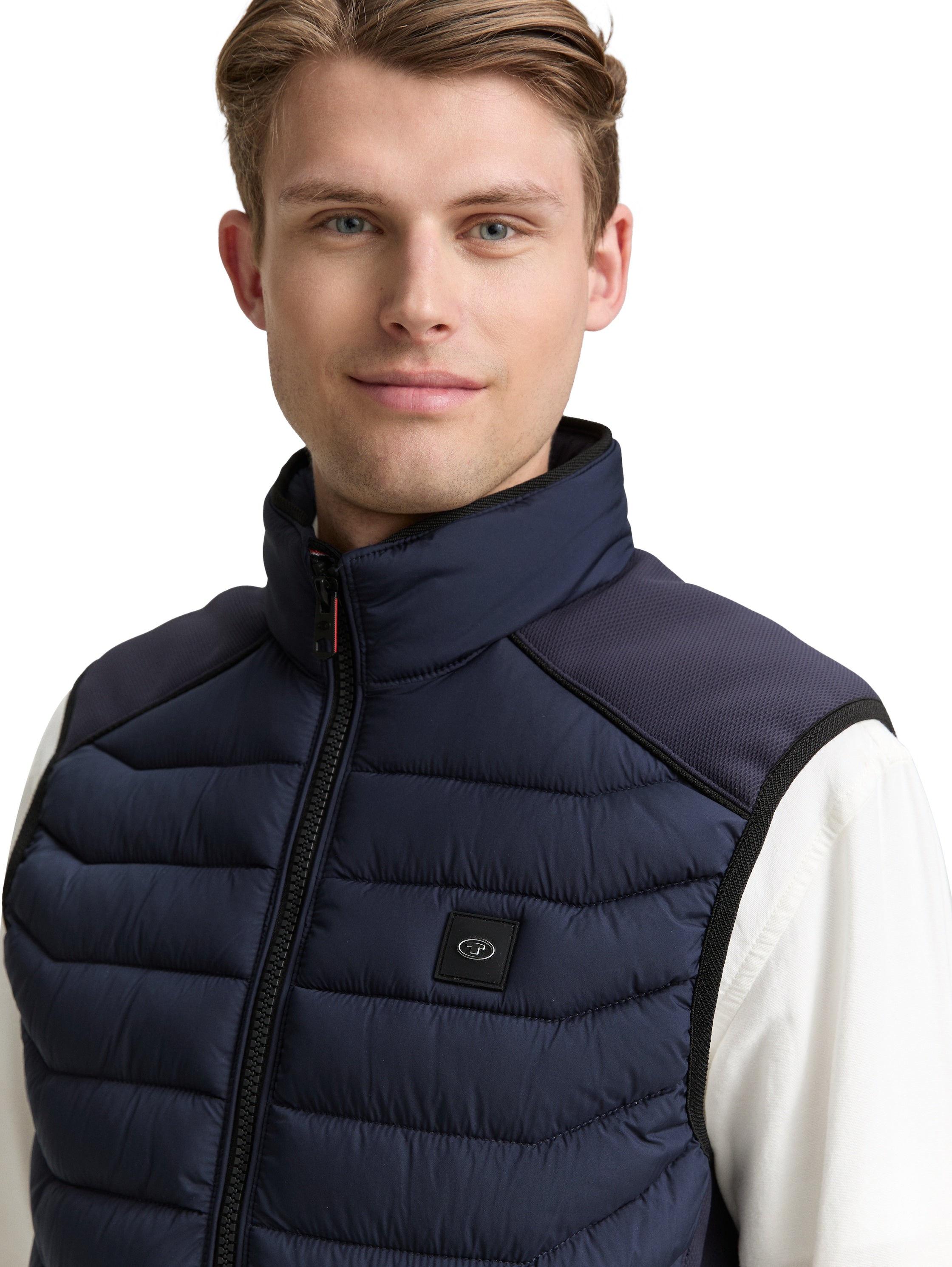 Tom Tailor Navy Vest With Elastic Side