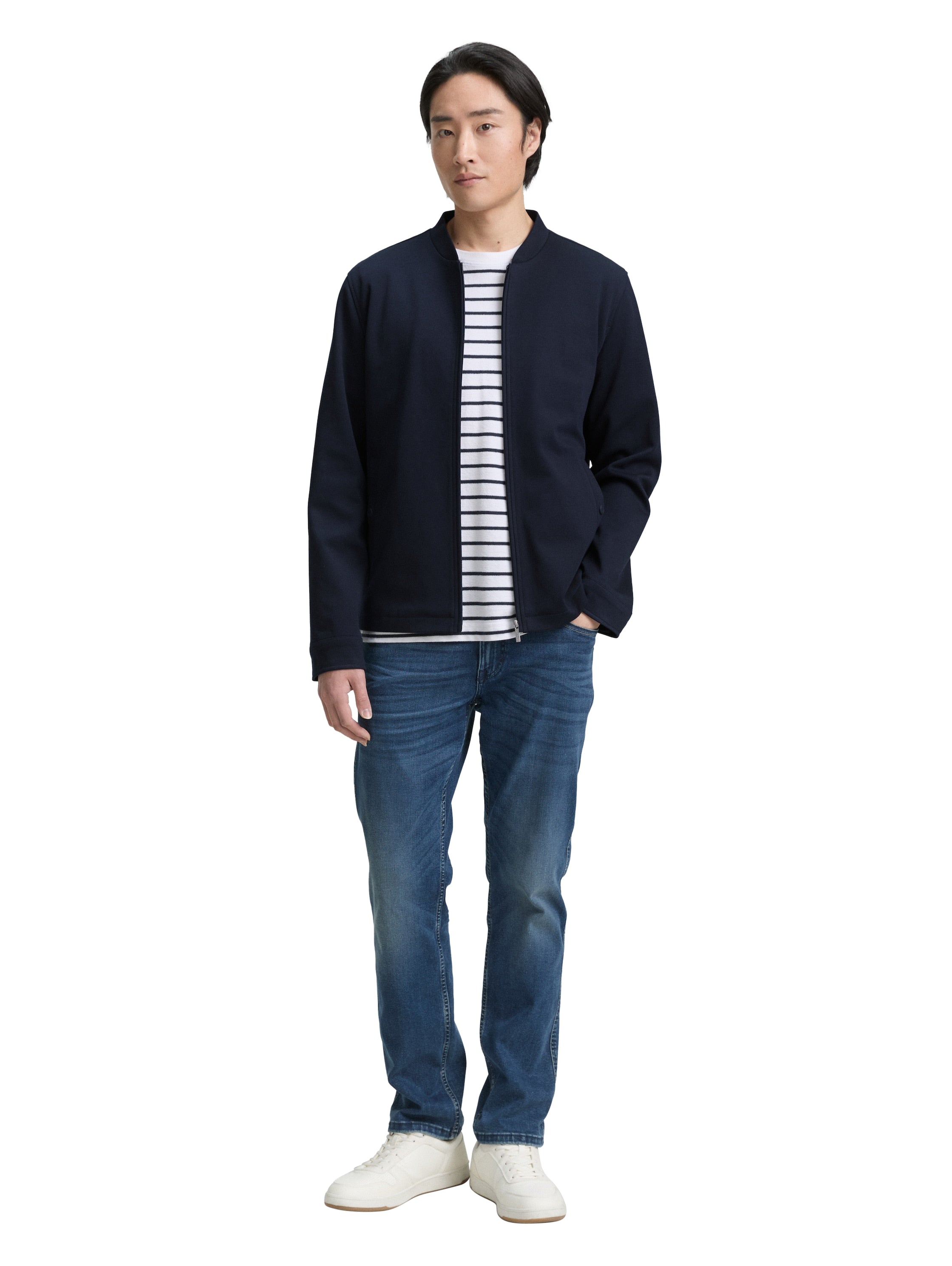 Tom Tailor Navy Jacket With Bomber Collar