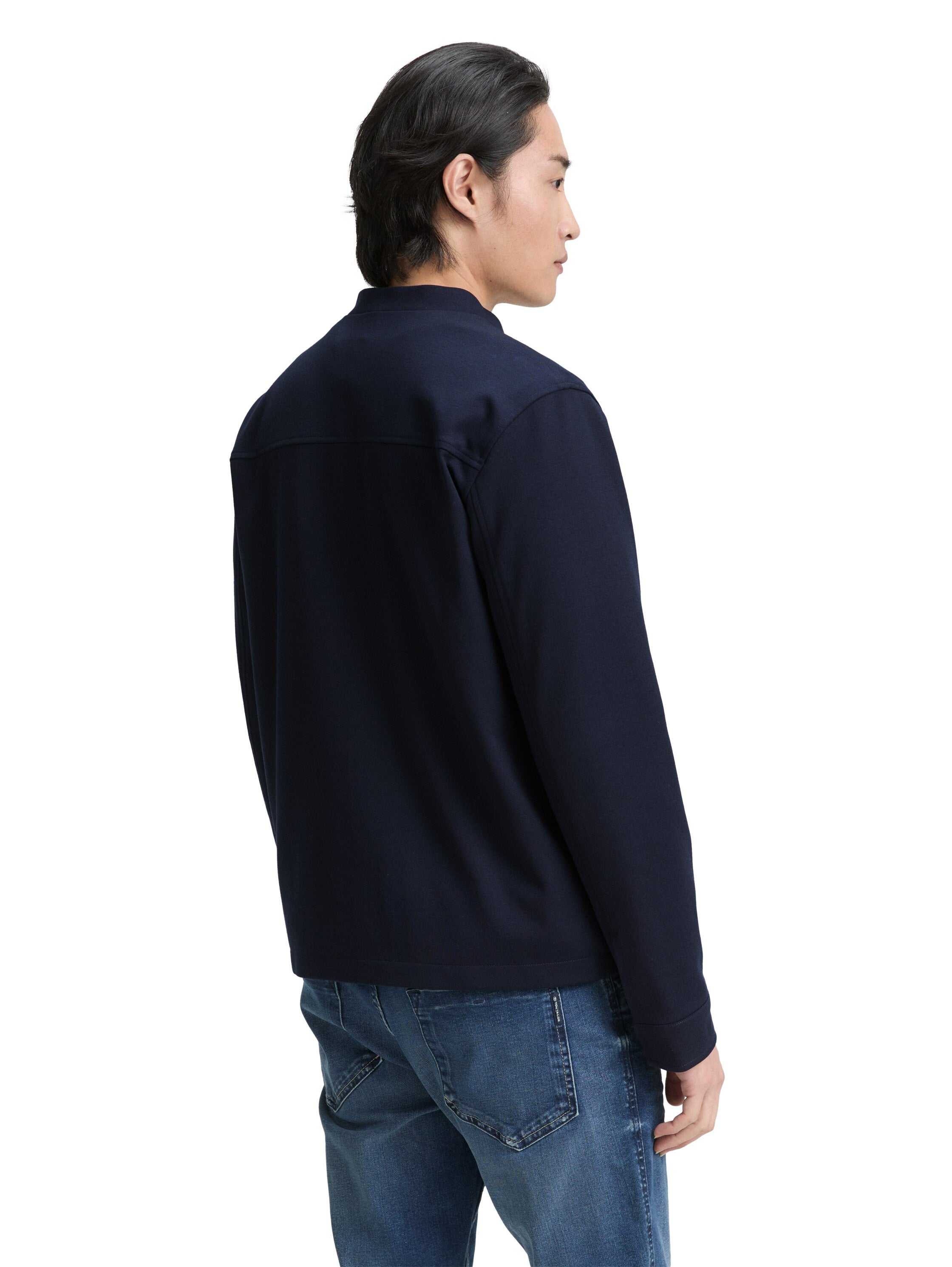 Tom Tailor Navy Jacket With Bomber Collar