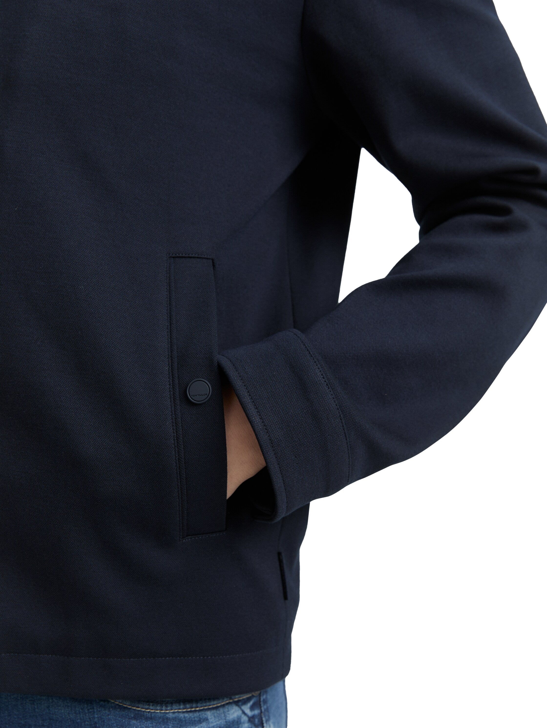 Tom Tailor Navy Jacket With Bomber Collar