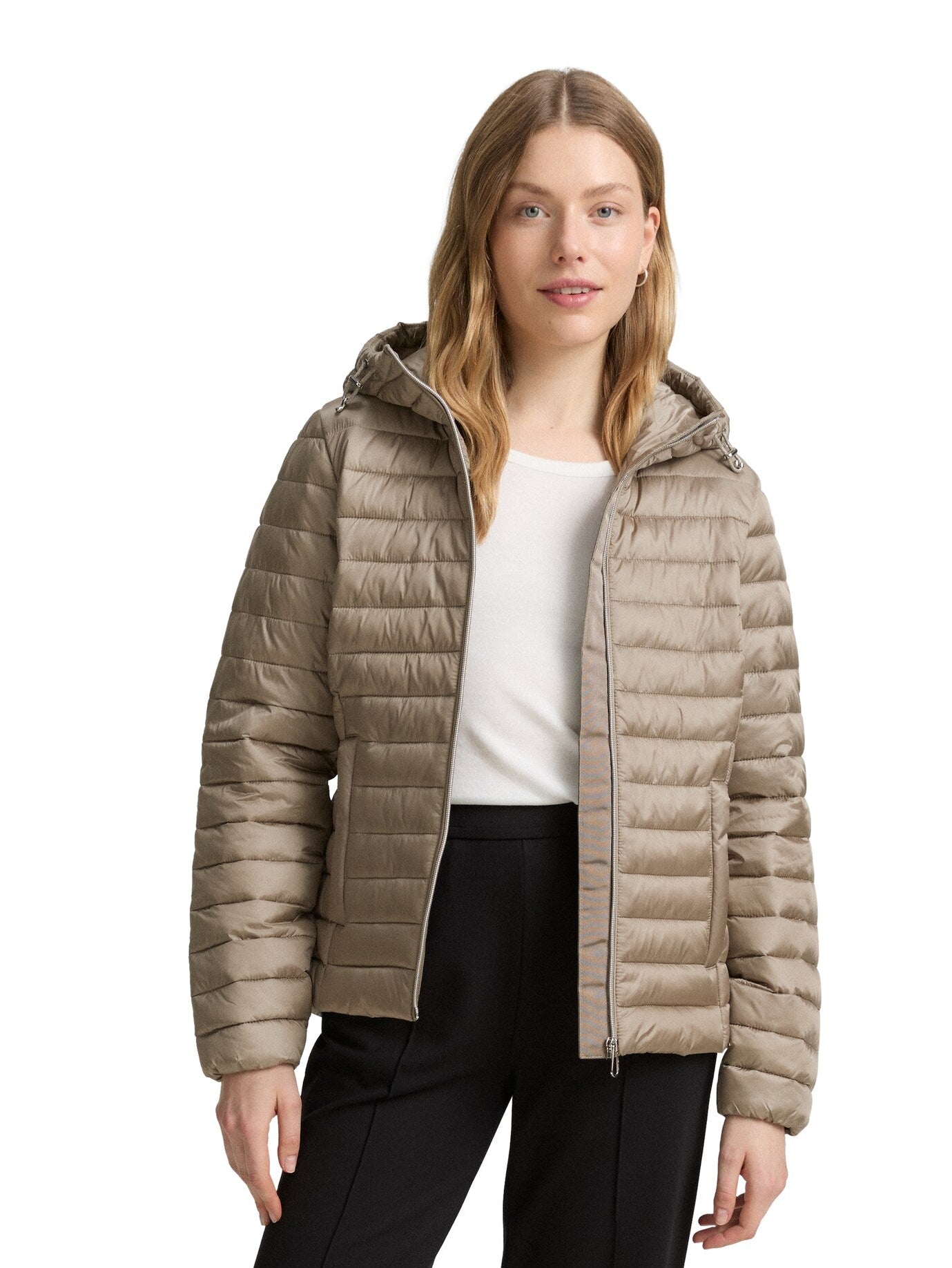 Tom Tailor Padded Zippered Light Beige Jacket