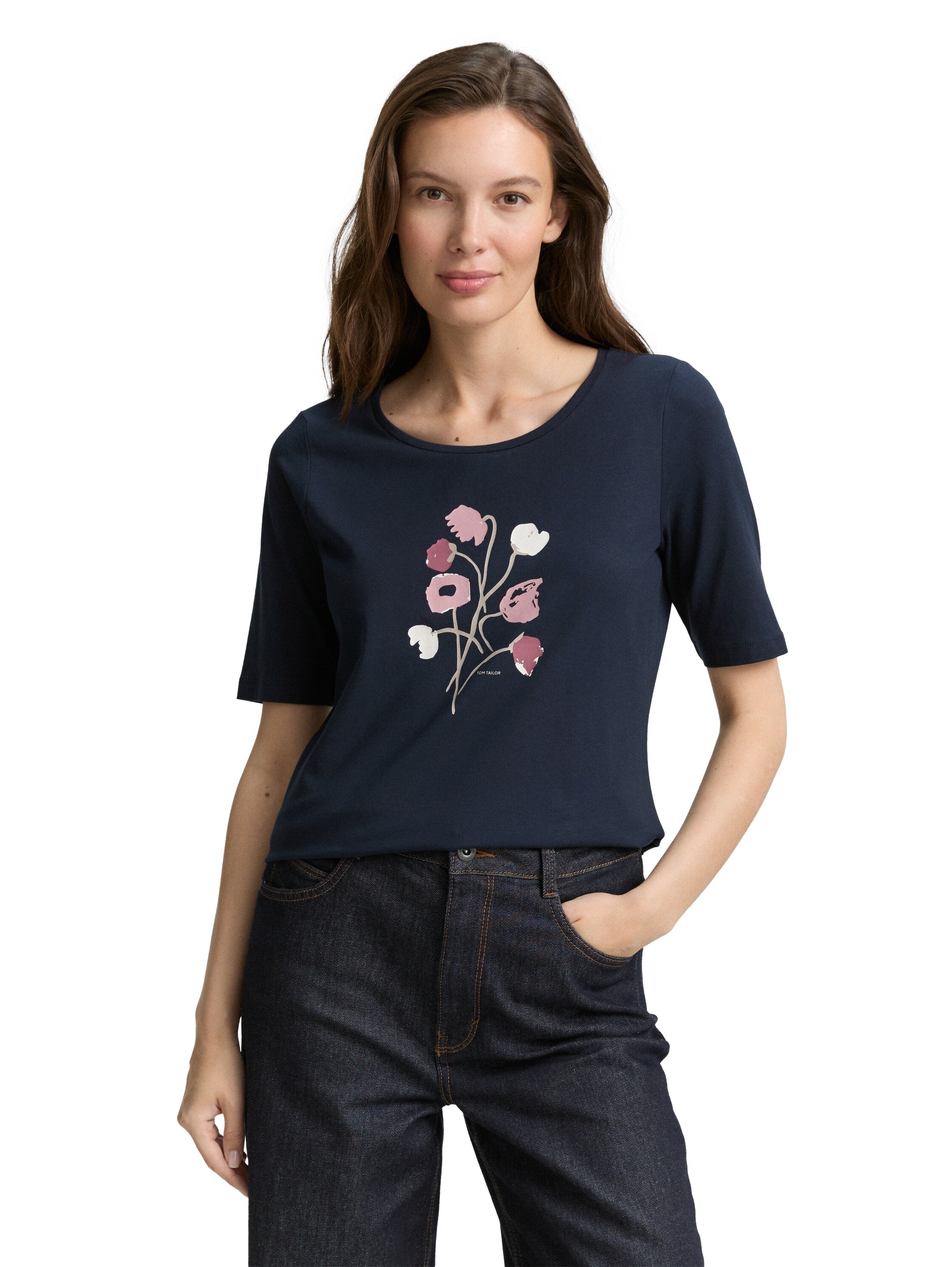 Tom Tailor Navy T-shirt With A Print