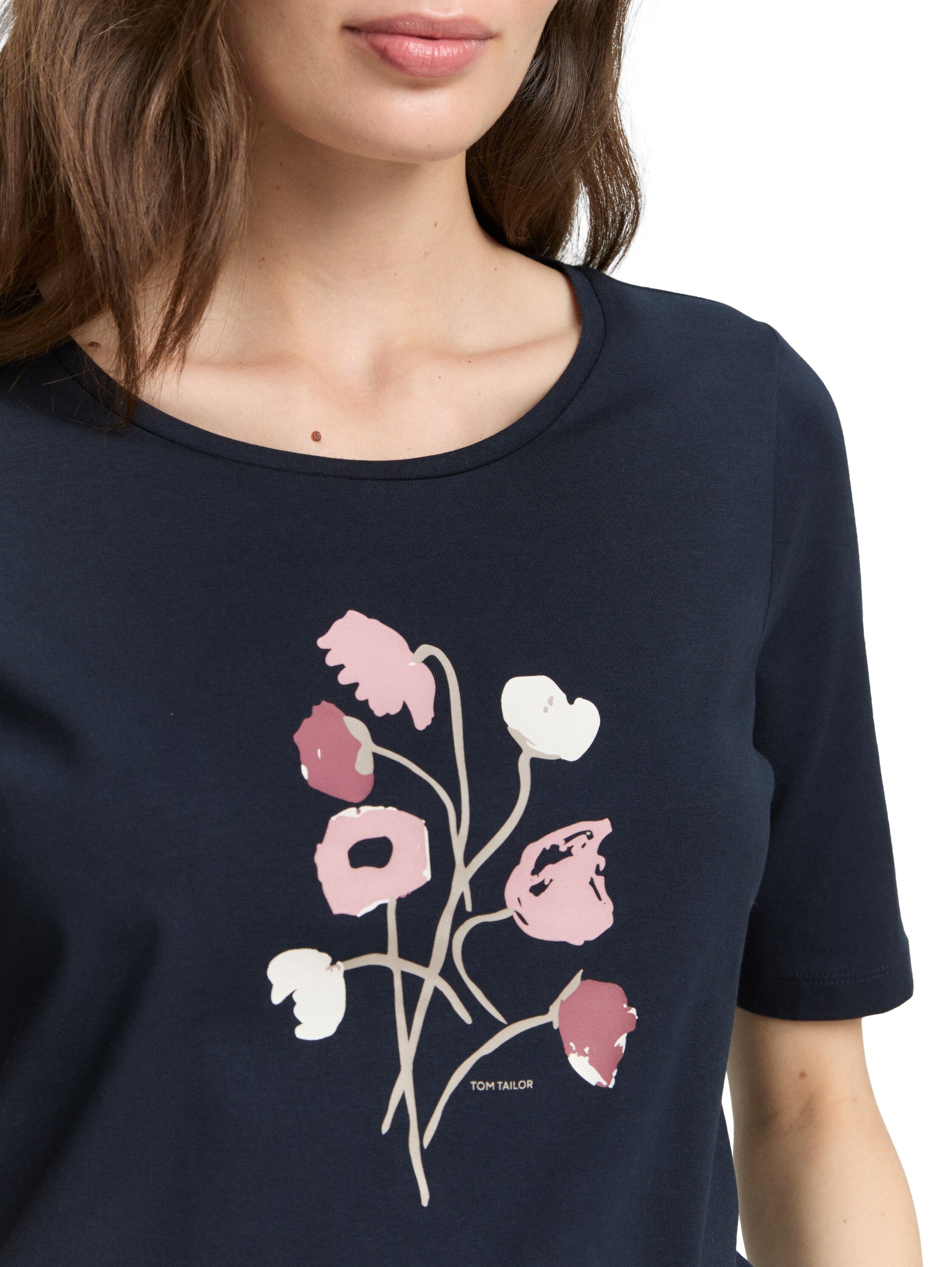 Tom Tailor Navy T-shirt With A Print