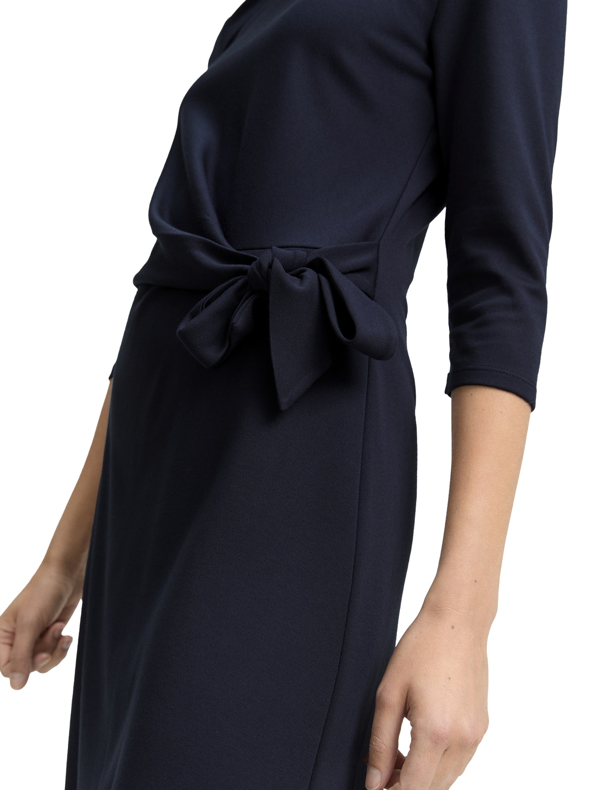 Tom Tailor Unar Eclipse Jersey Midi Dress With Knot Detail
