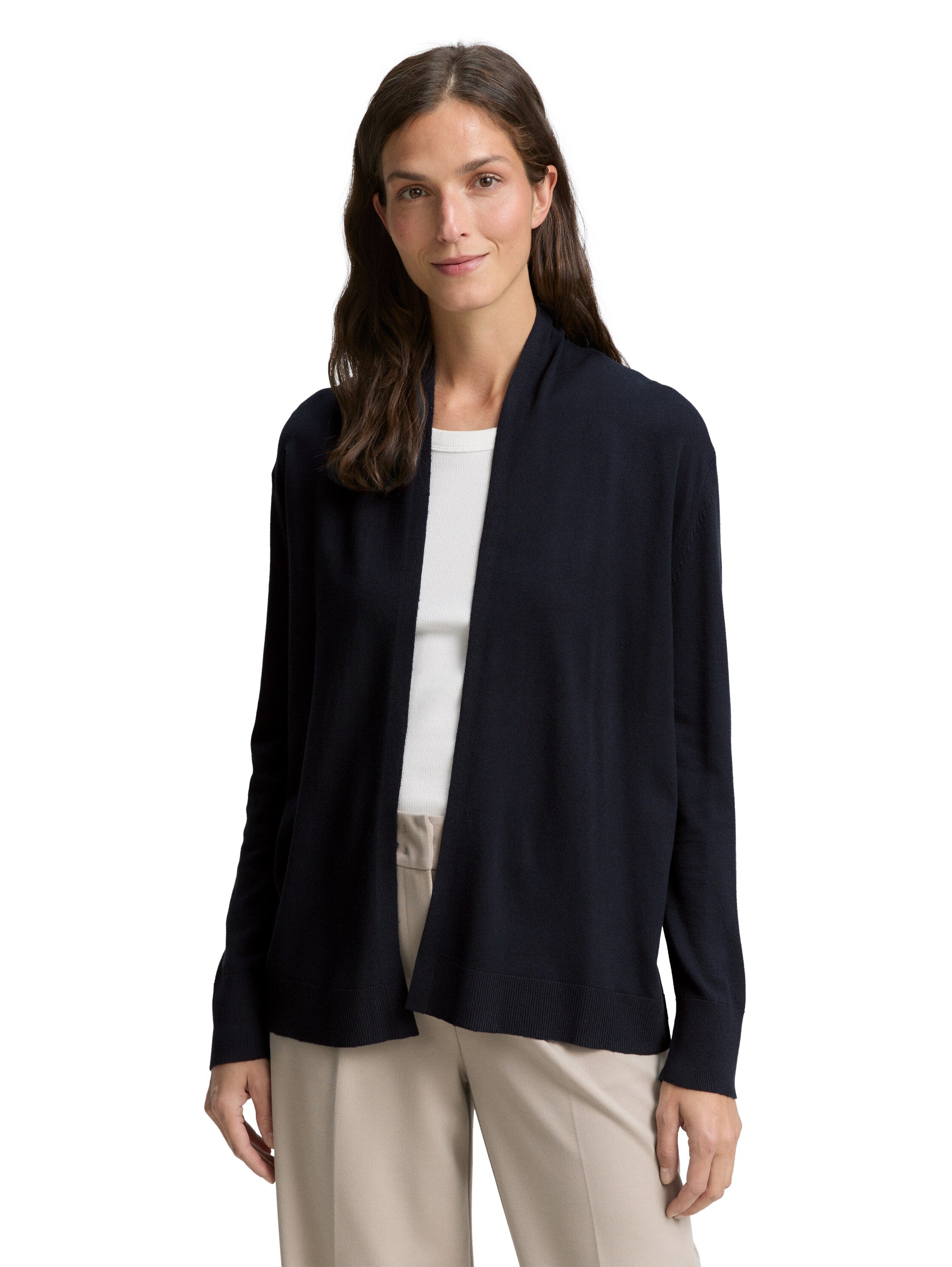 Tom Tailor Warm Cardigan With Lapel Collar