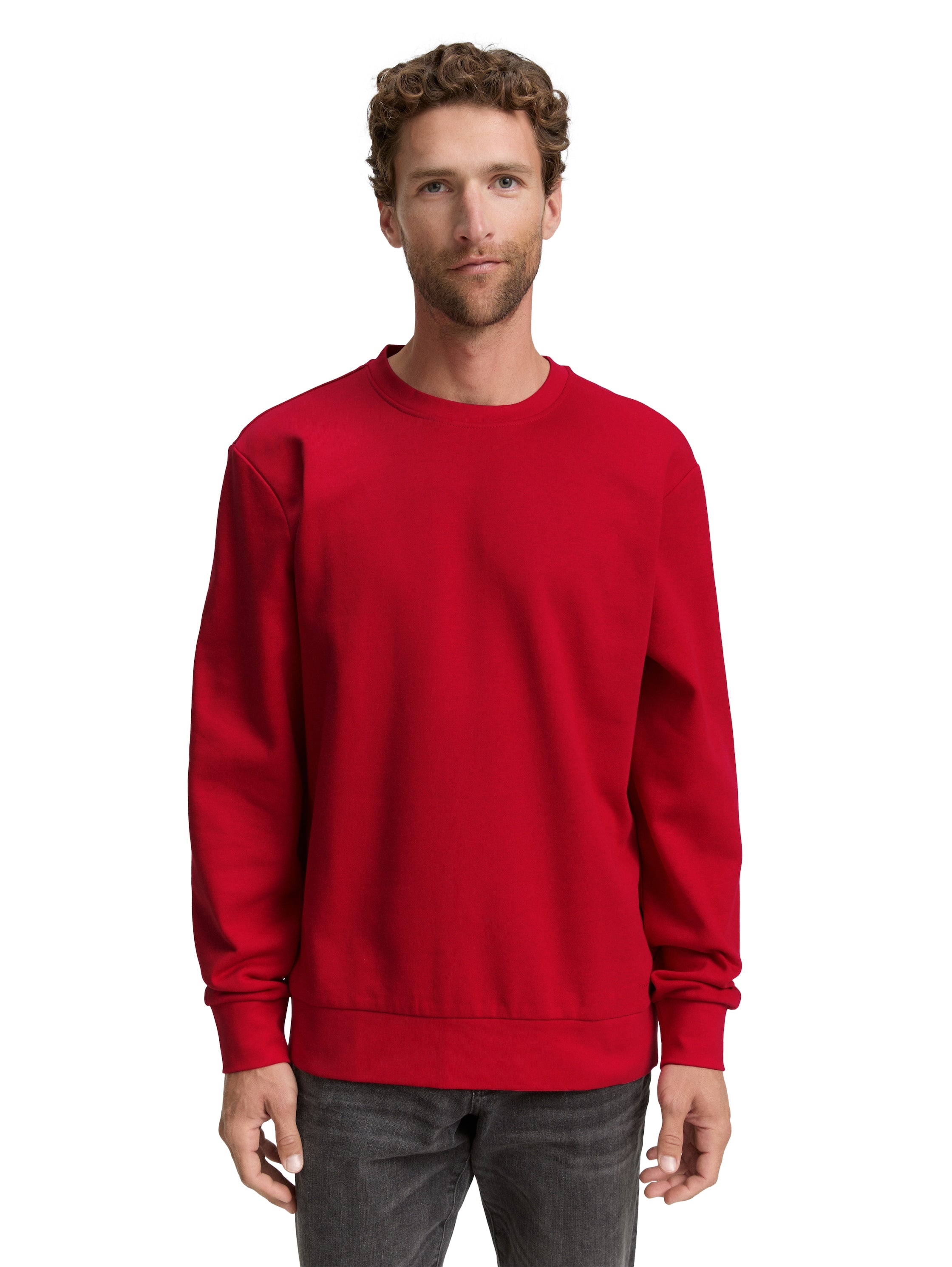 Tom Tailor Basic Red Sweater With Plain Color