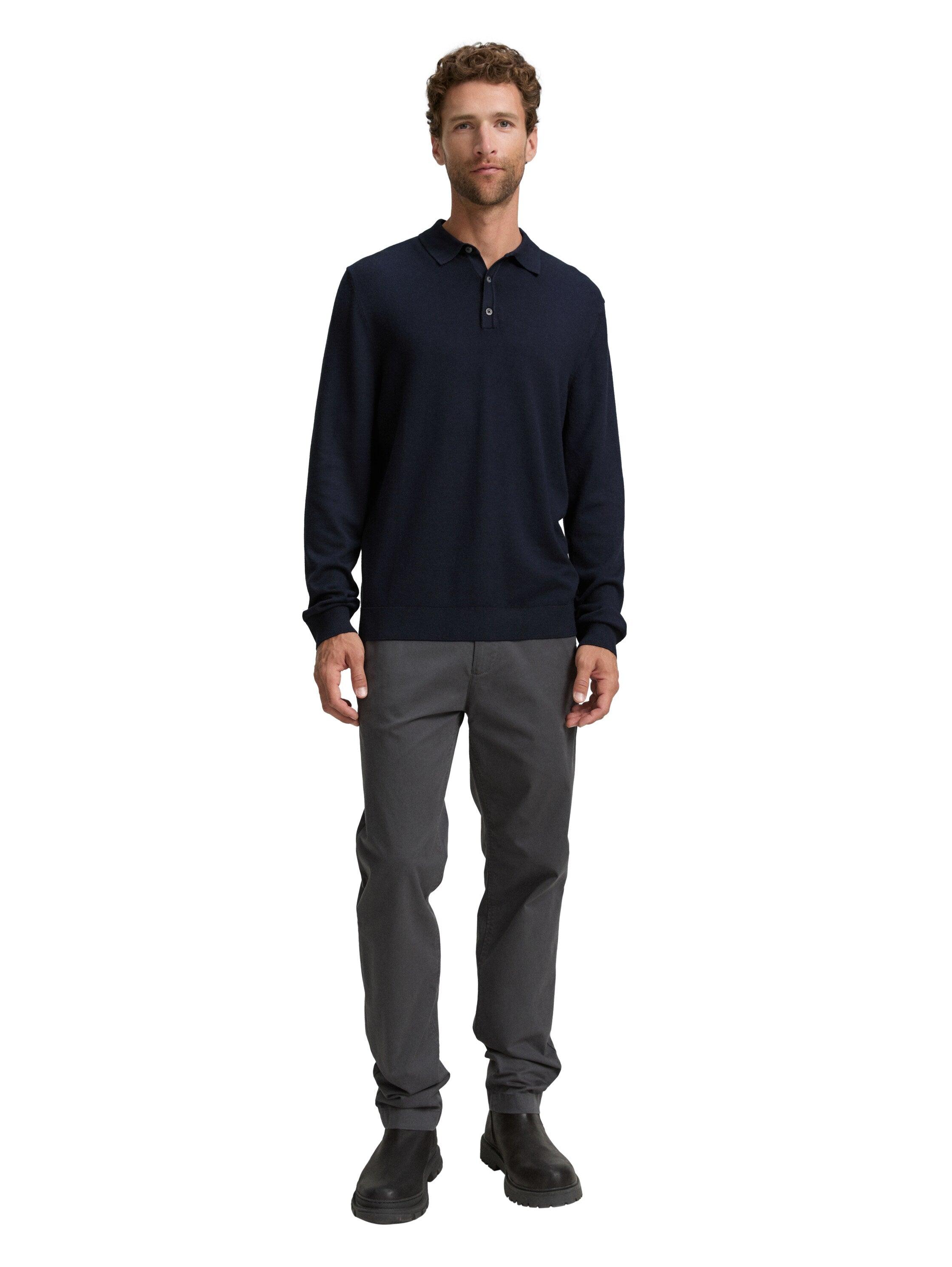 Tom Tailor Black Navy Knitted Polo