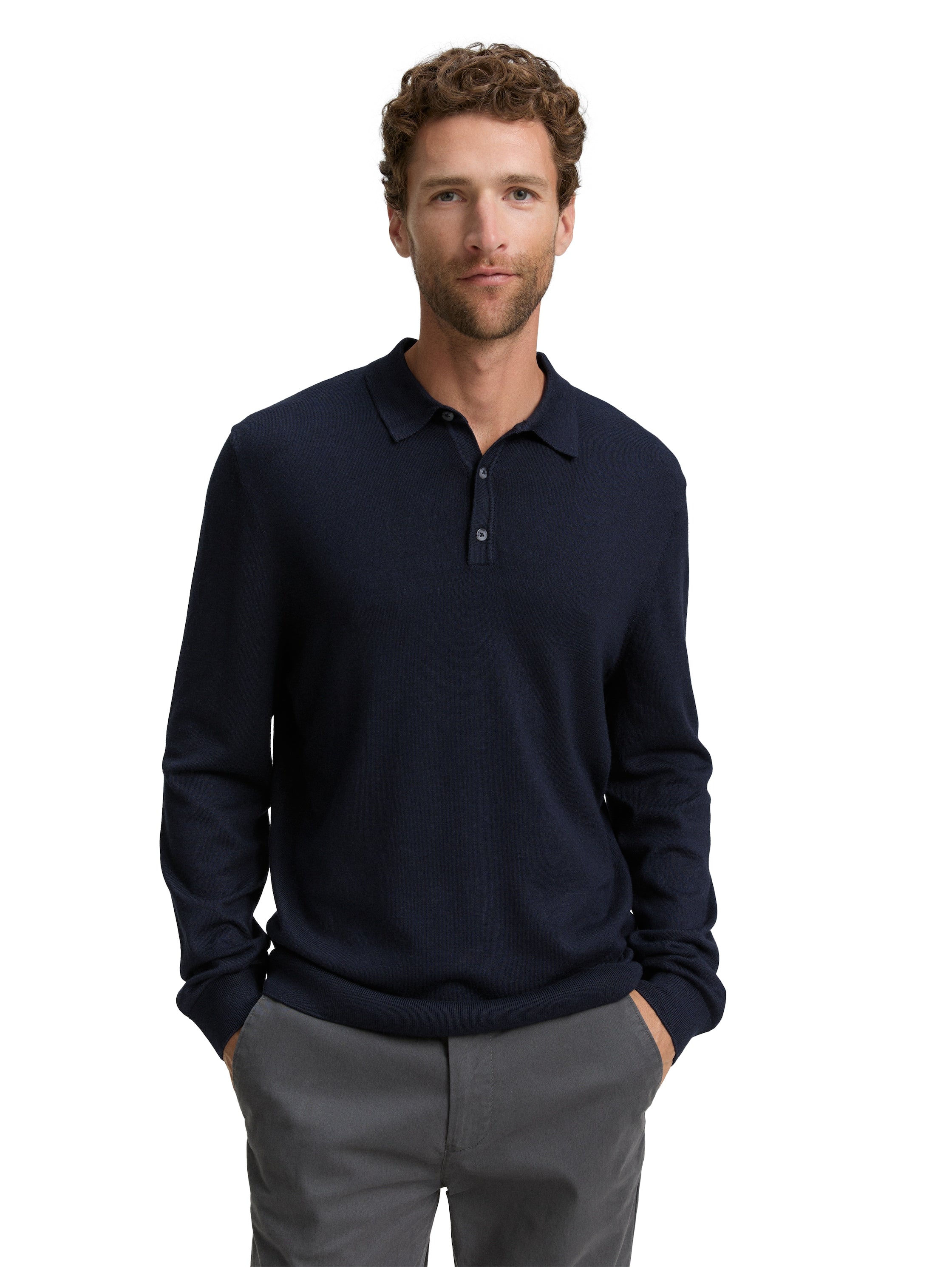 Tom Tailor Black Navy Knitted Polo