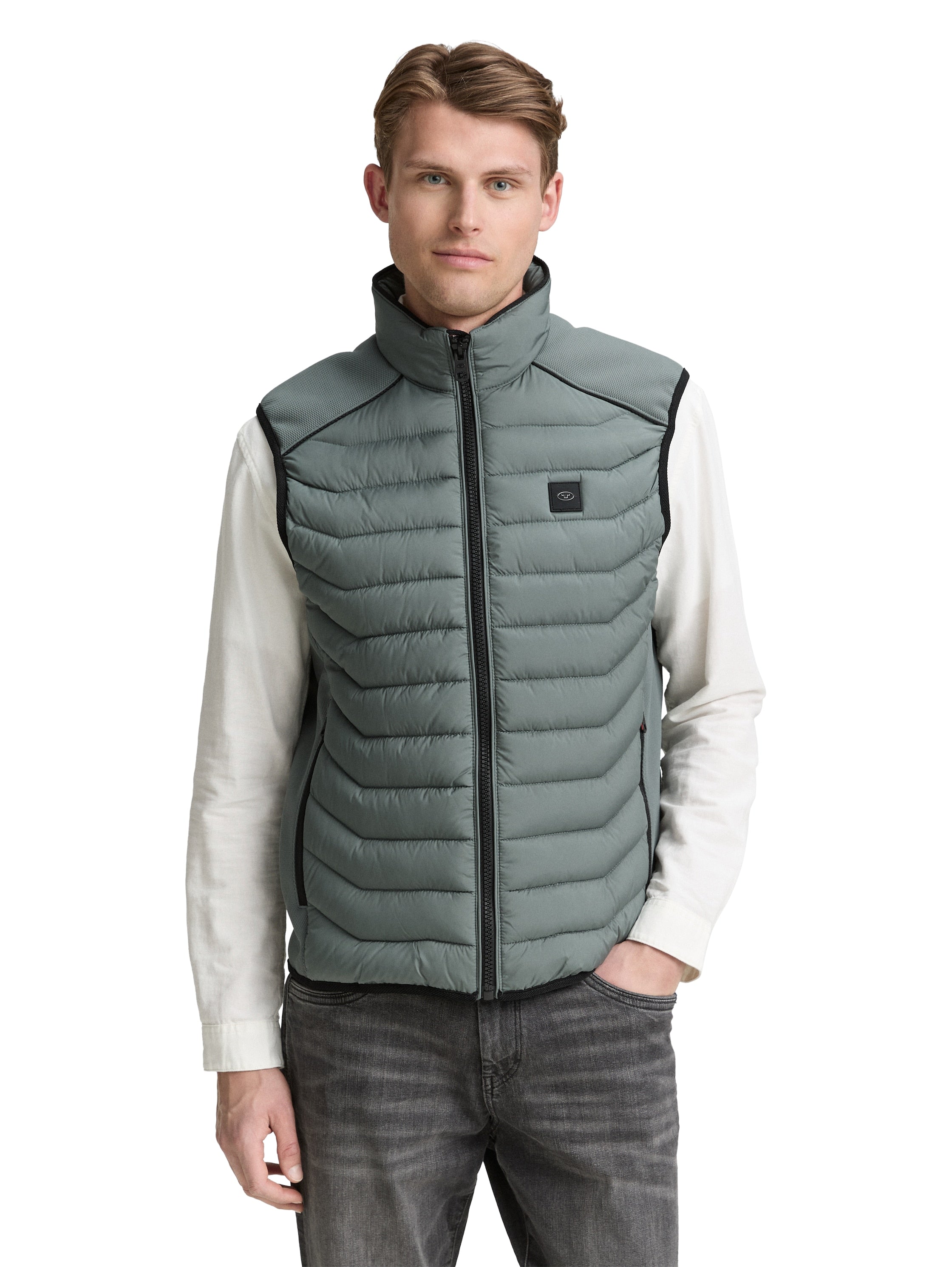 Tom Tailor Green Vest With Elastic Side