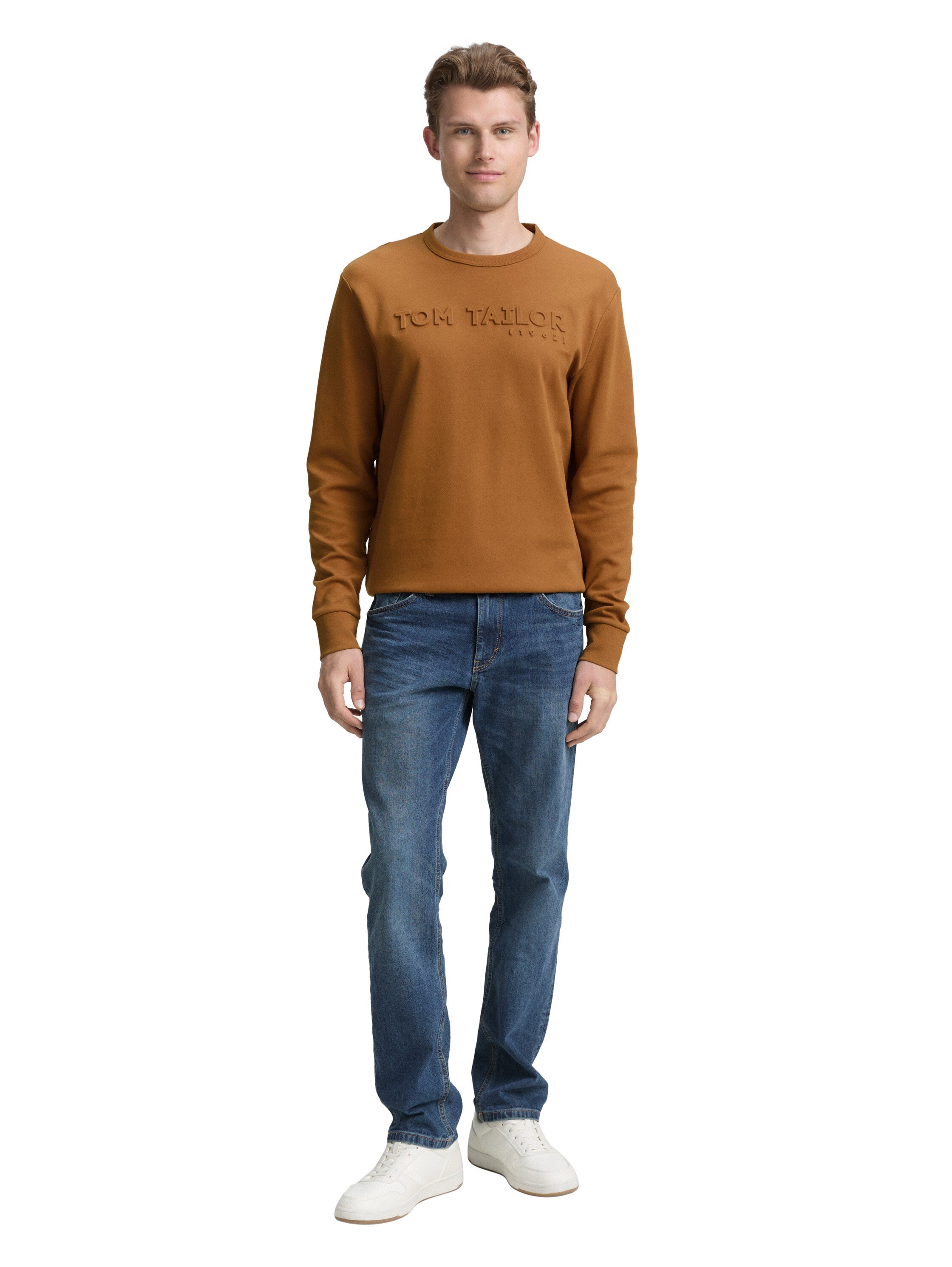 Tom Tailor Camel Sweater With Front Logo