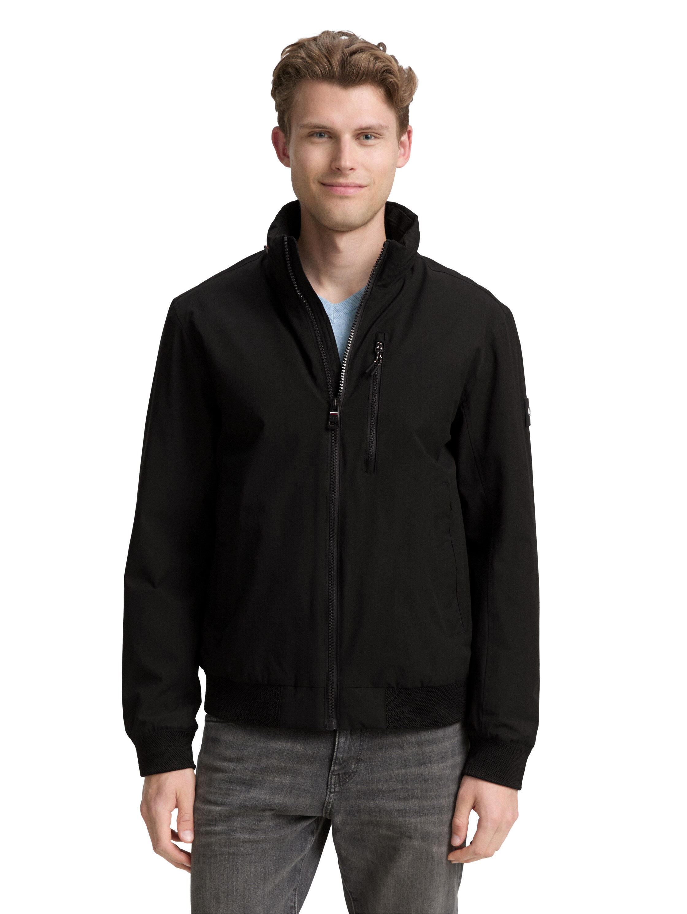 Tom Tailor Quilted Black jacket With Hood