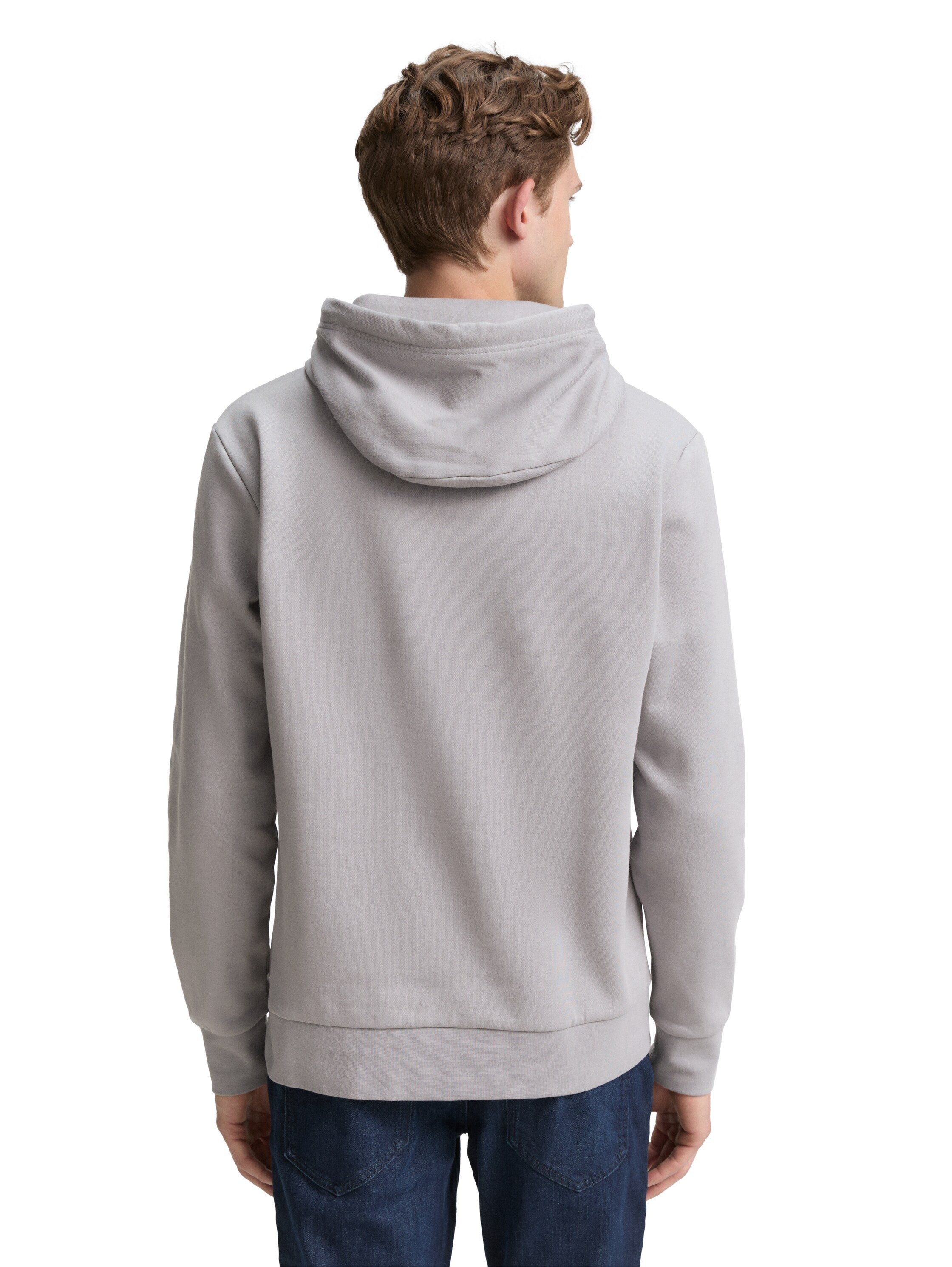 Tom Tailor Grey Hoodie with Logo Print