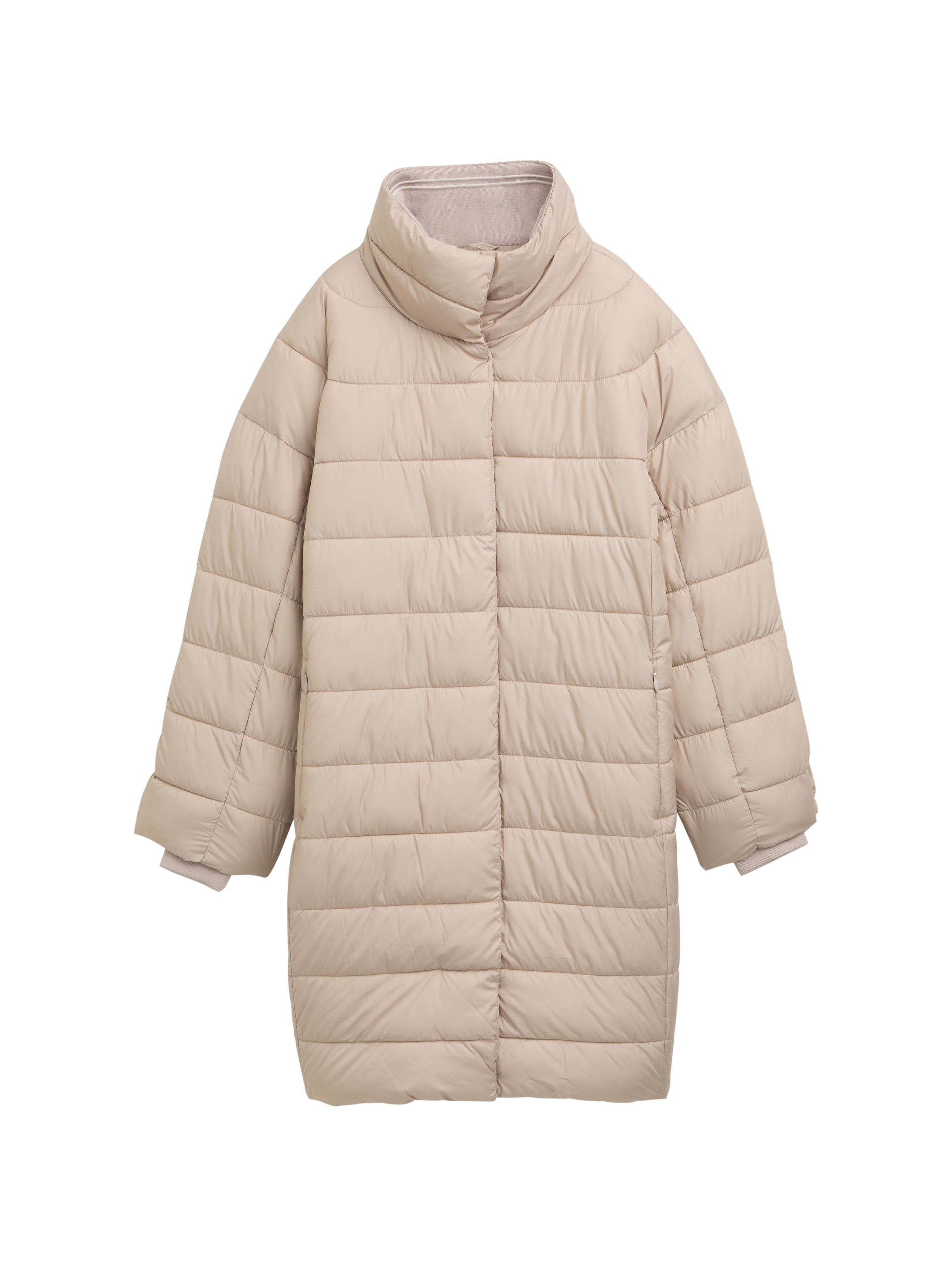 Tom Tailor Padded Puffer Zippered Beige Coat