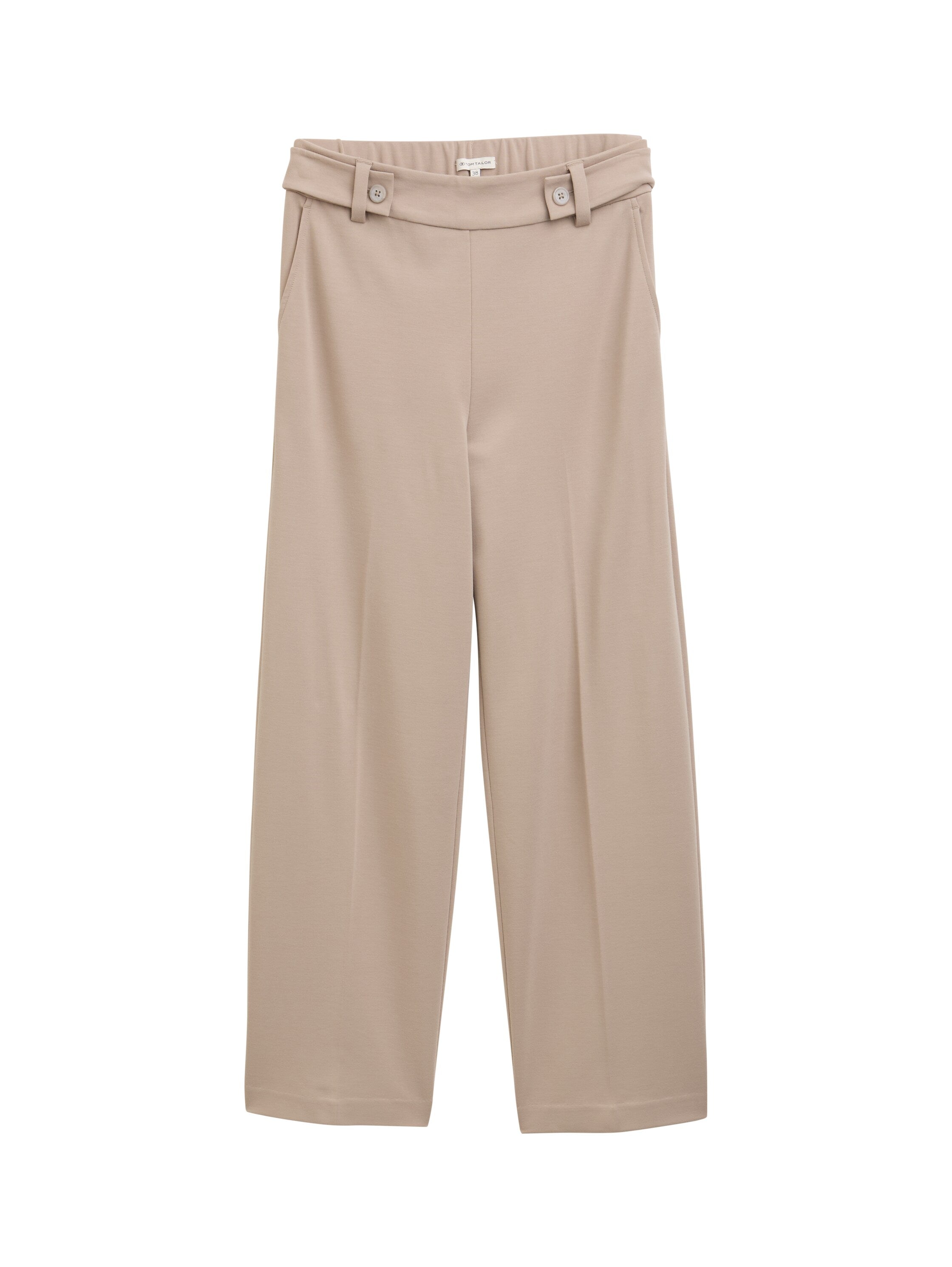 Tom Tailor Beige Cropped Straight Pant