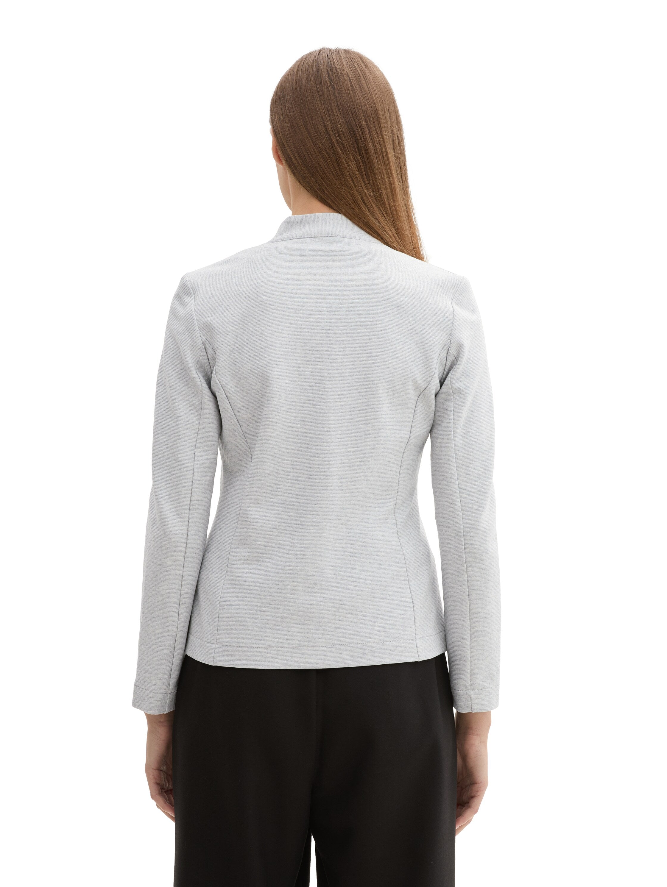 Tom Tailor Slim Fit Light Grey Blazer With Ottoman Texture