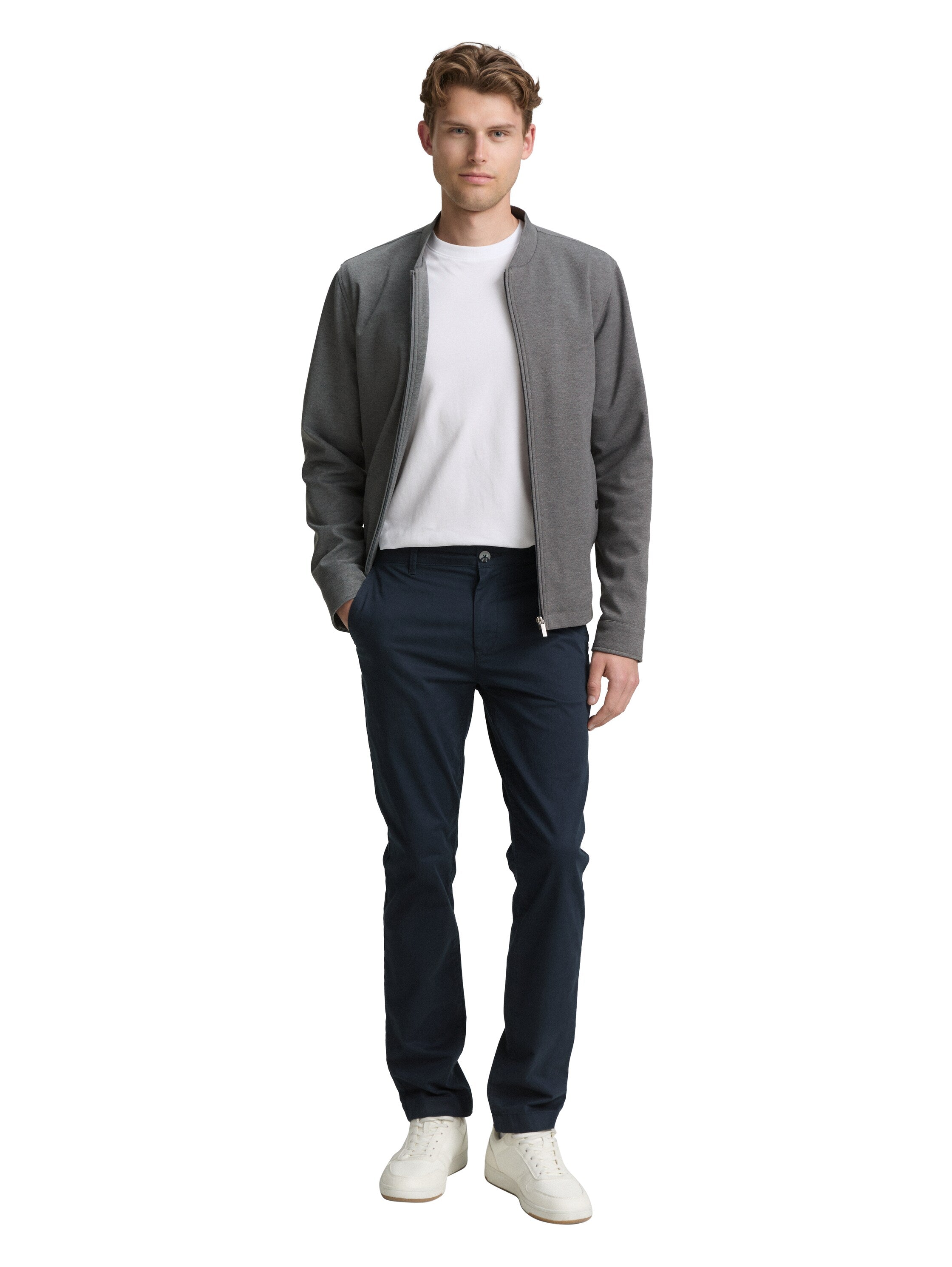 Tom Tailor Grey Jacket With Bomber Collar