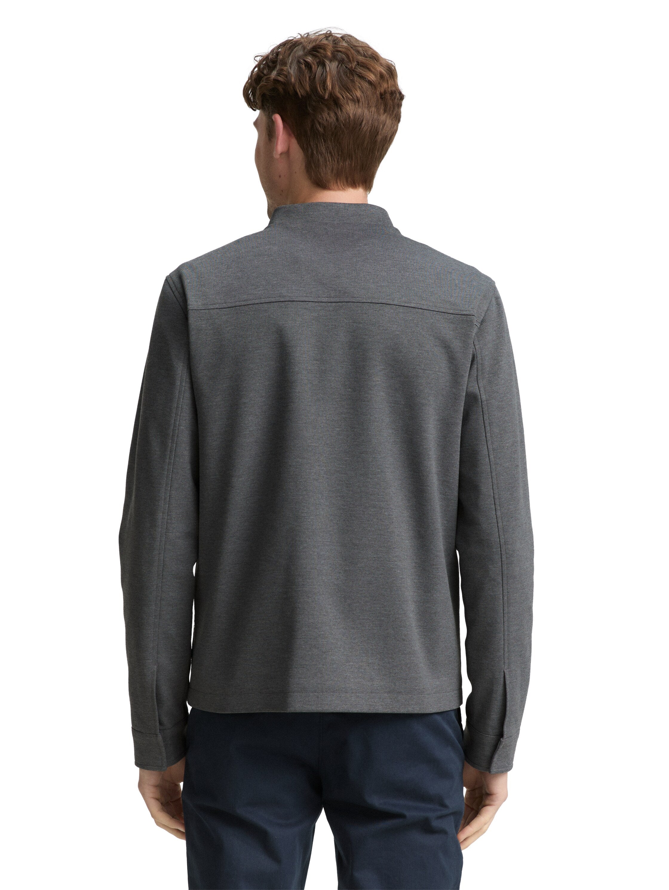 Tom Tailor Grey Jacket With Bomber Collar