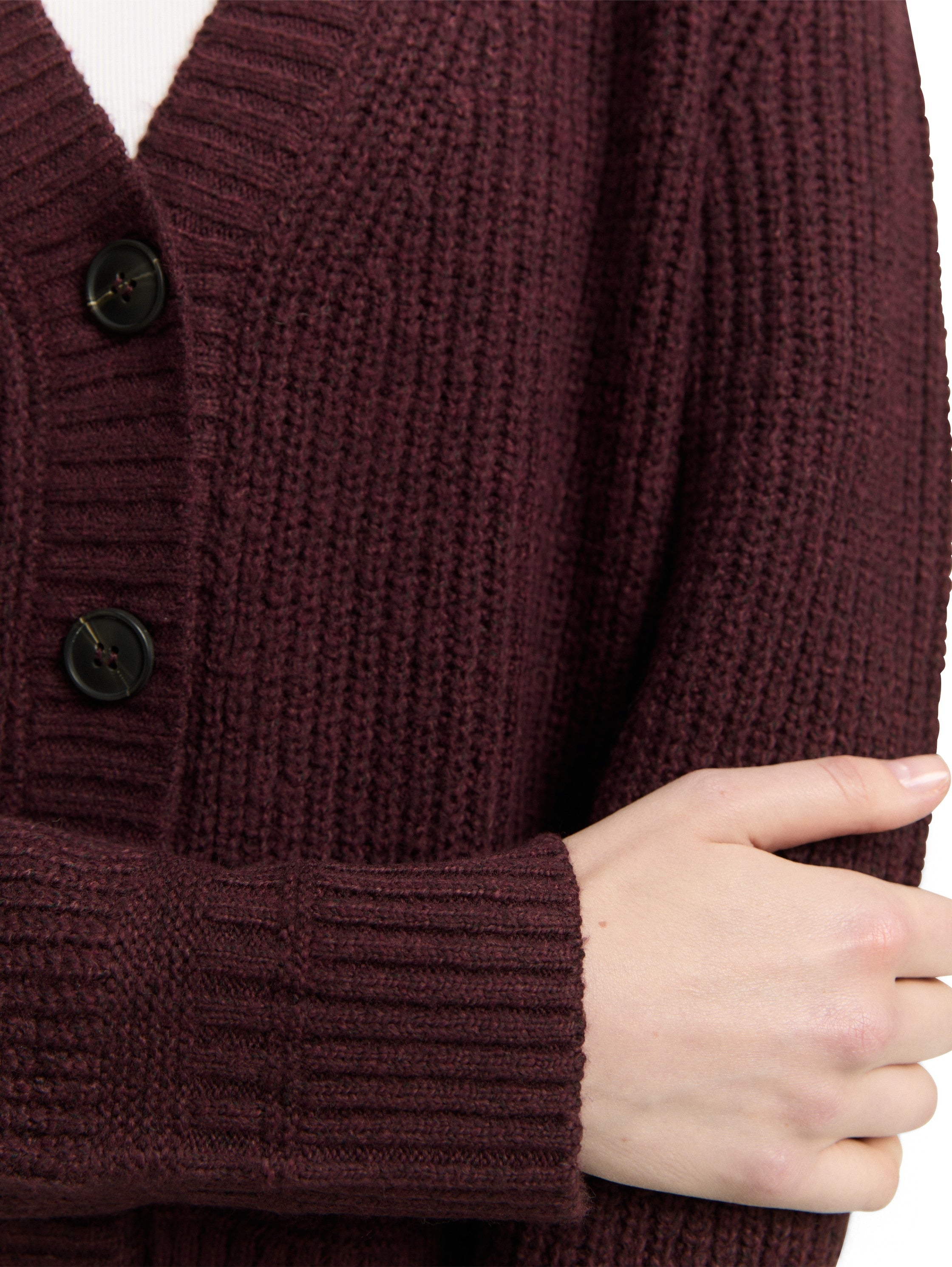 Tom Tailor Bordo Cardigan With Button To Close