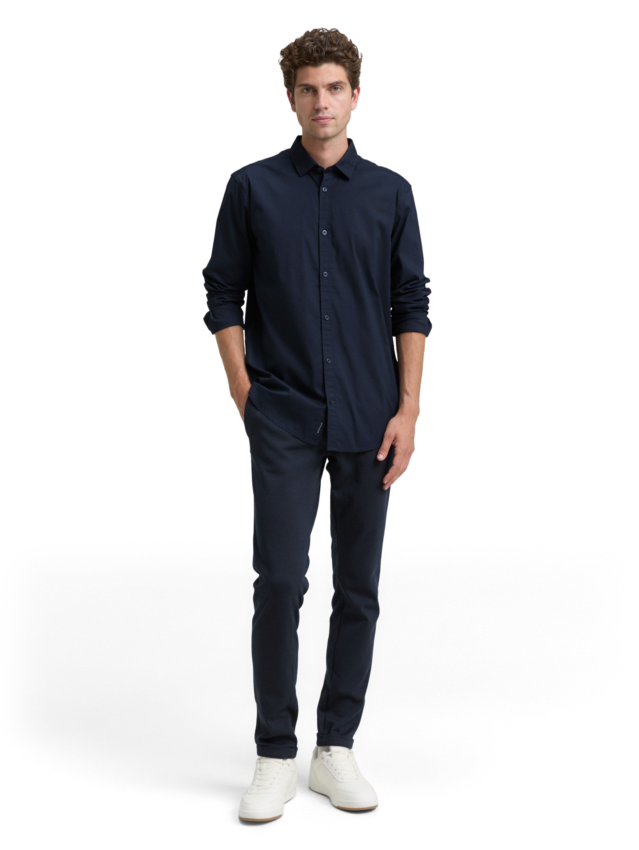 Tom Tailor Regular Fit Navy Shirt with Stretch