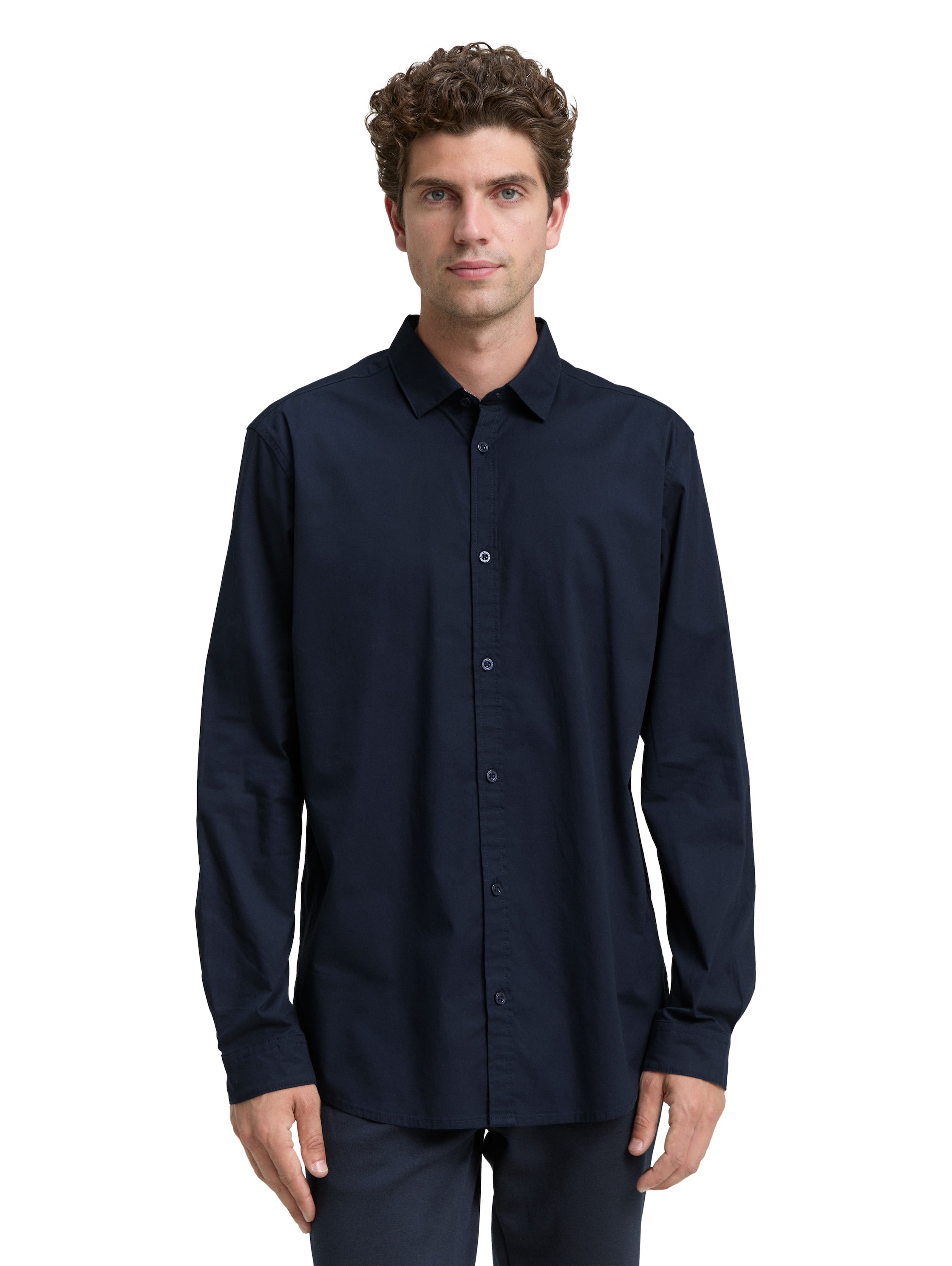 Tom Tailor Regular Fit Navy Shirt with Stretch