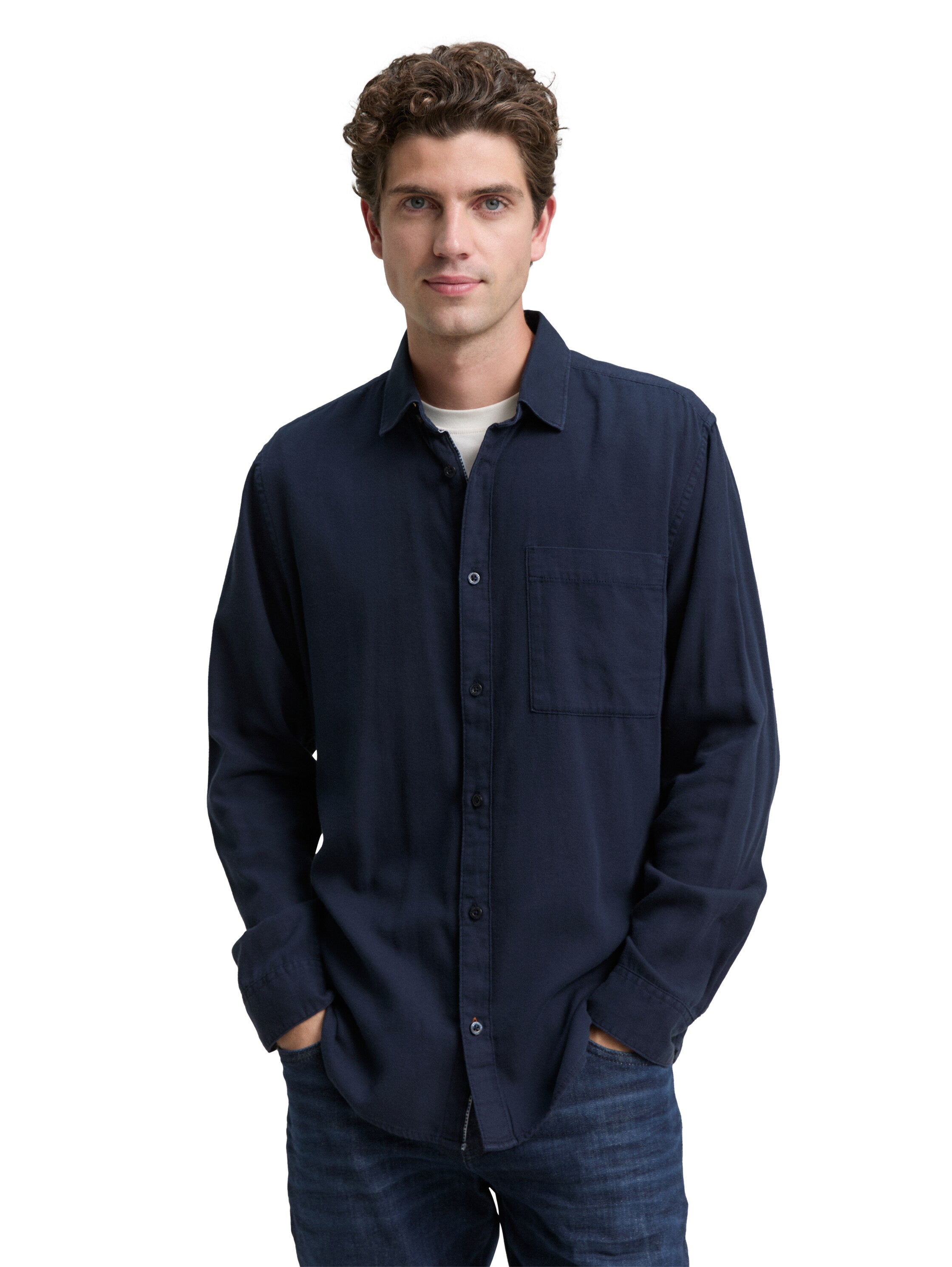 Tom Tailor Regular Fit Cotton Navy Shirt