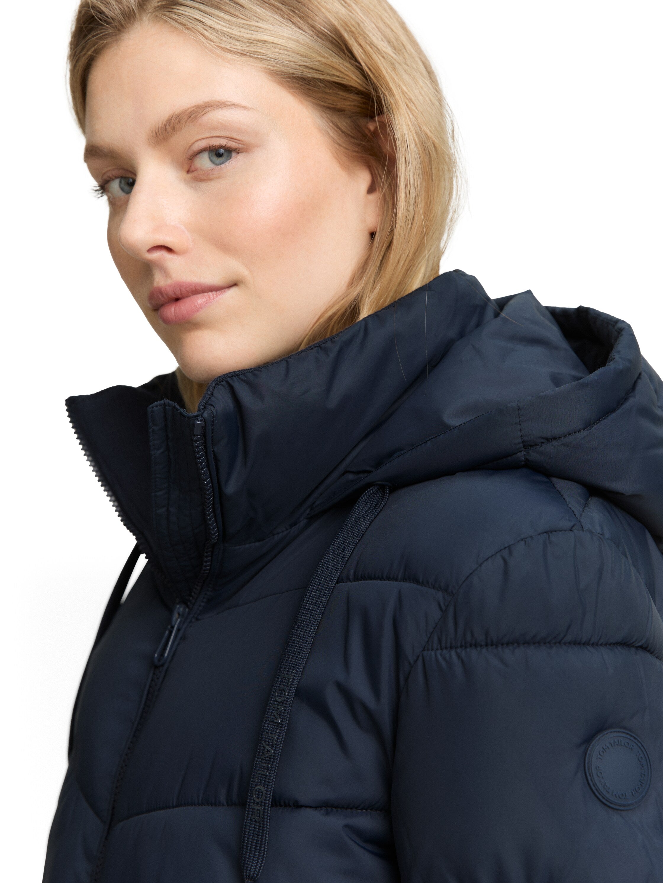 Tom Tailor Puffer Padded Navy Jacket With Zipper To Close