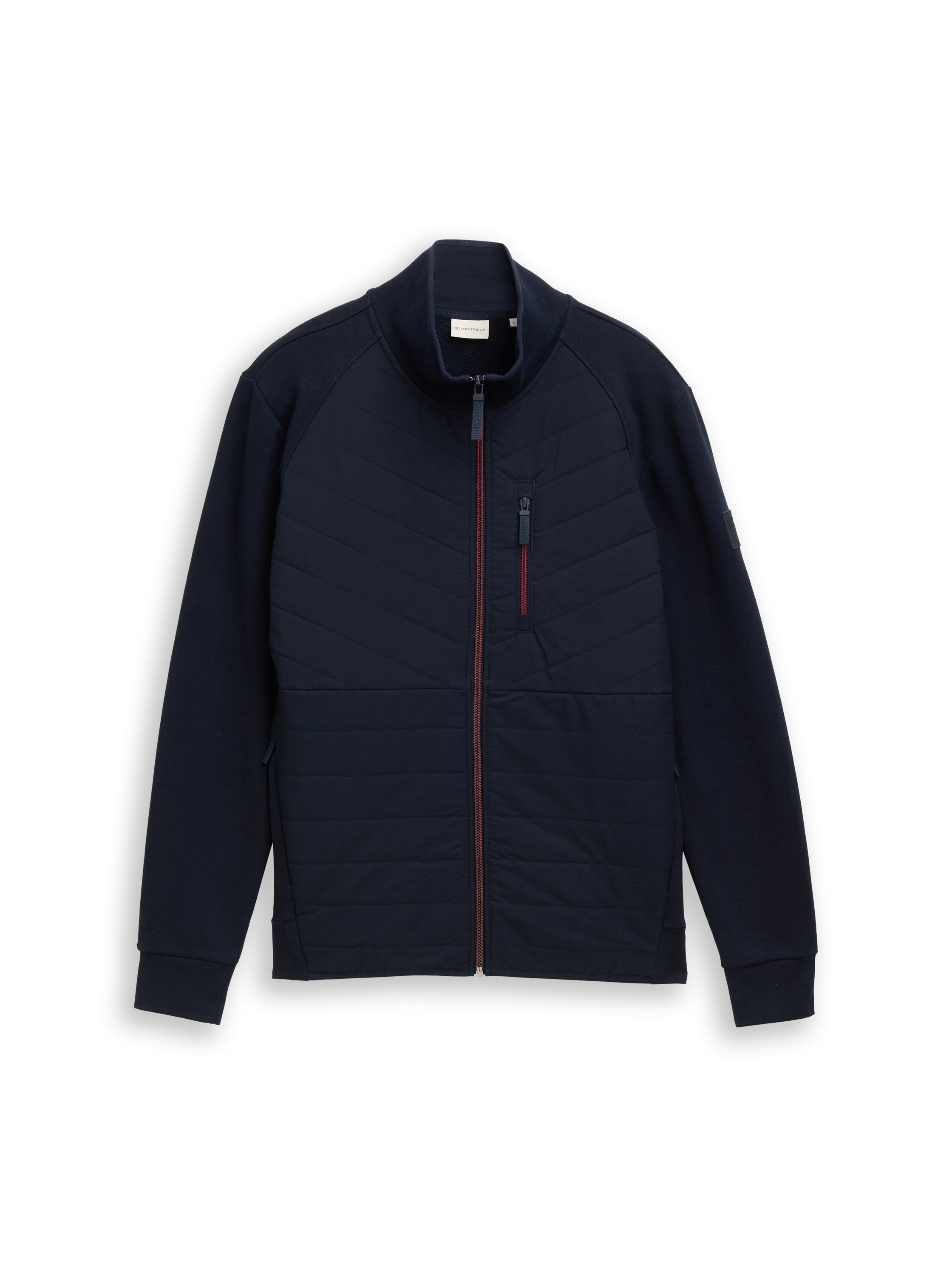 Tom Tailor Navy Quilted Jacket With Zipper To Close