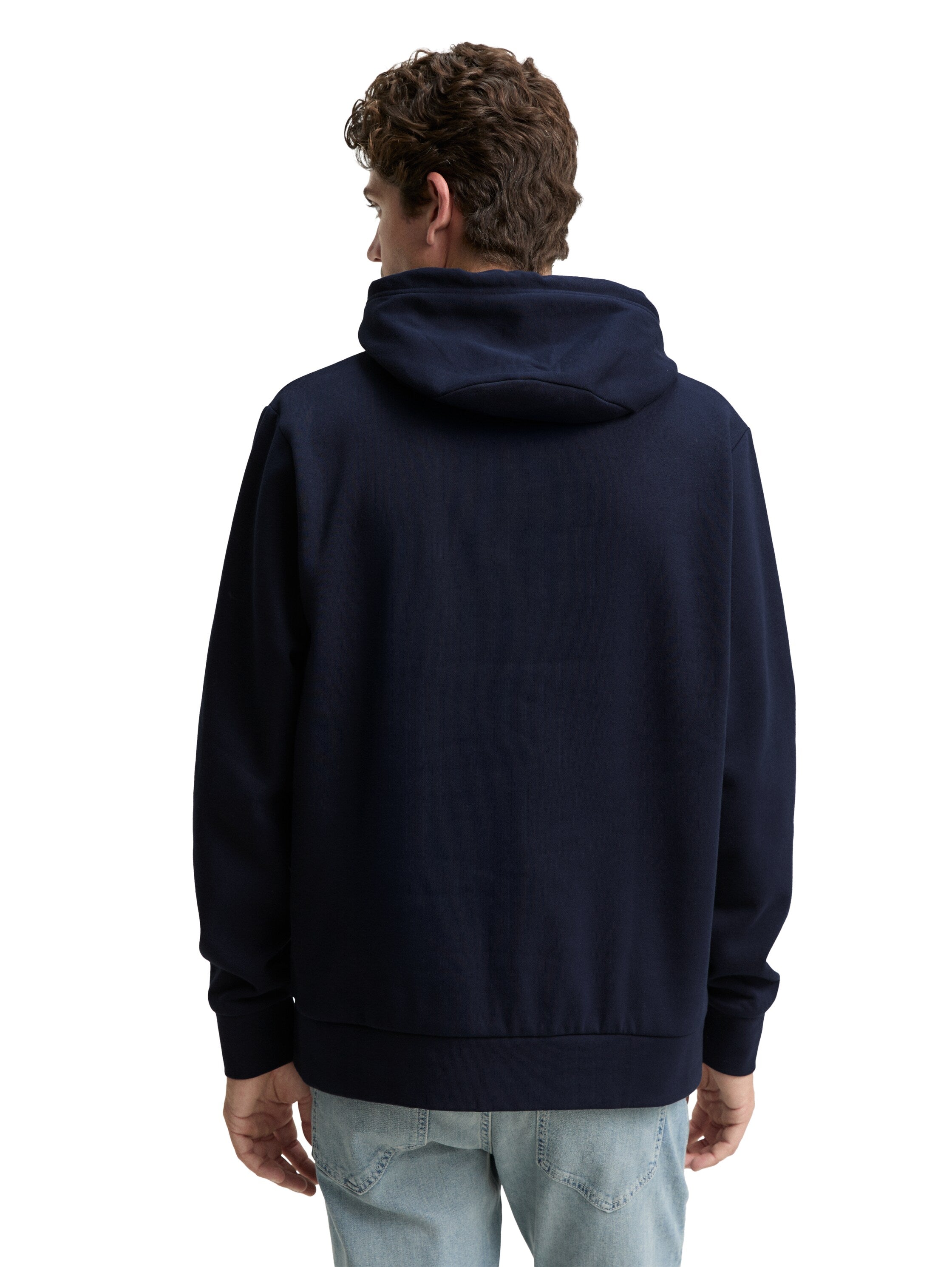 Tom Tailor Navy Hoodie with Logo Print
