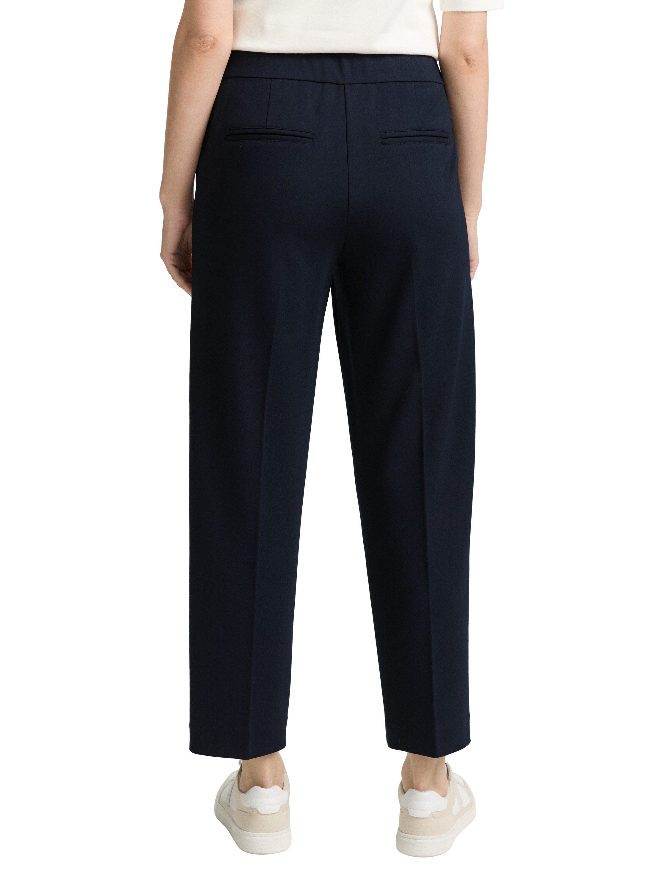 Tom Tailor Navy Cropped Straight Pant
