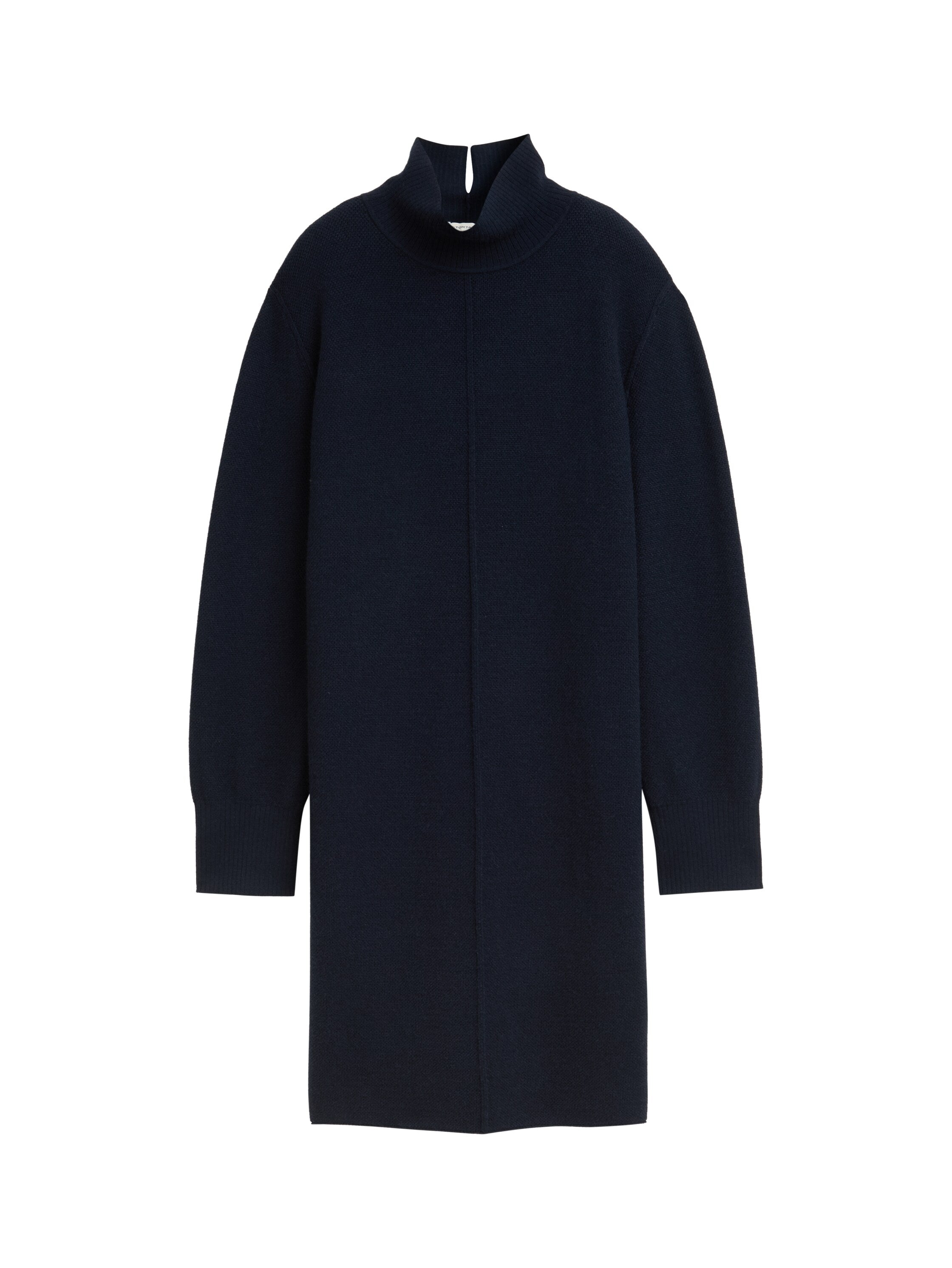 Tom Tailor Knit Navy Dress With Stand up Collar
