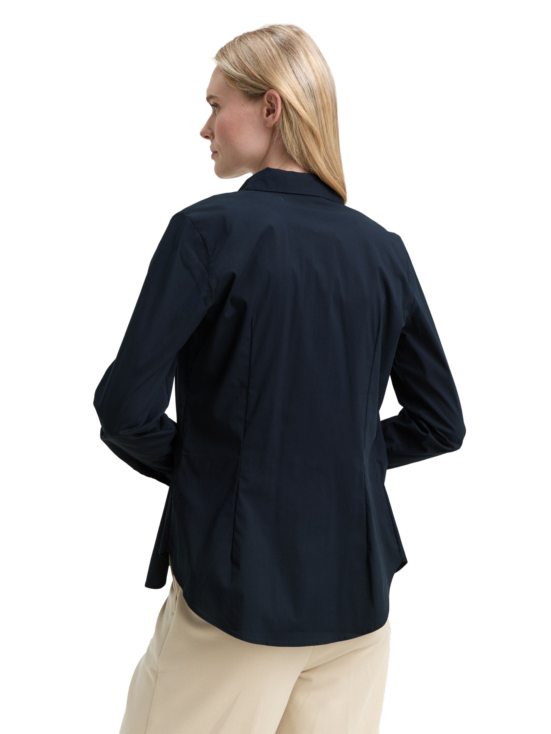 Tom Tailor Fitted Poplin Navy Shirt