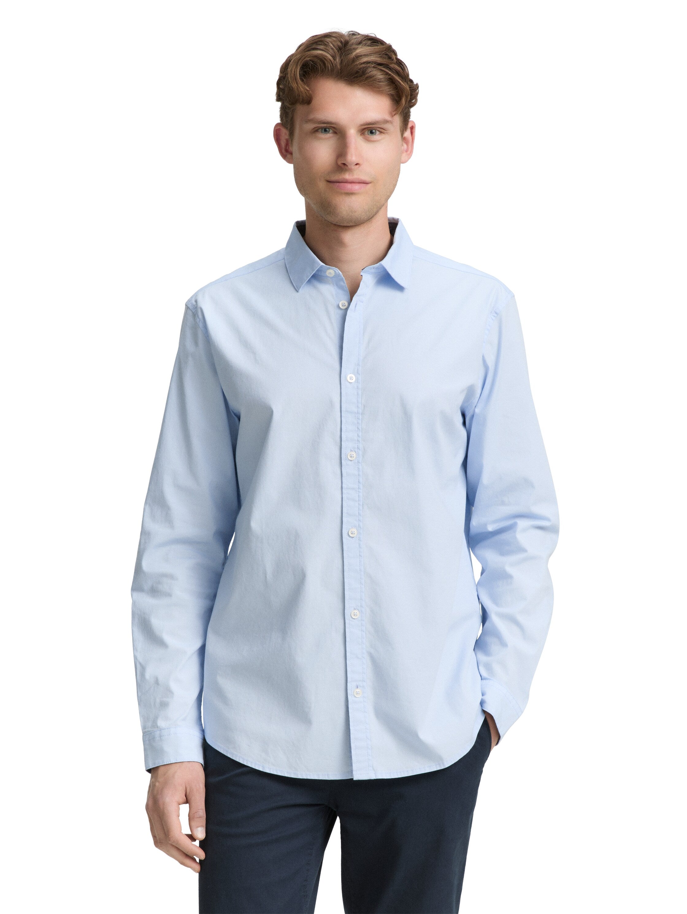 Tom Tailor Regular Fit Blue Shirt with Stretch