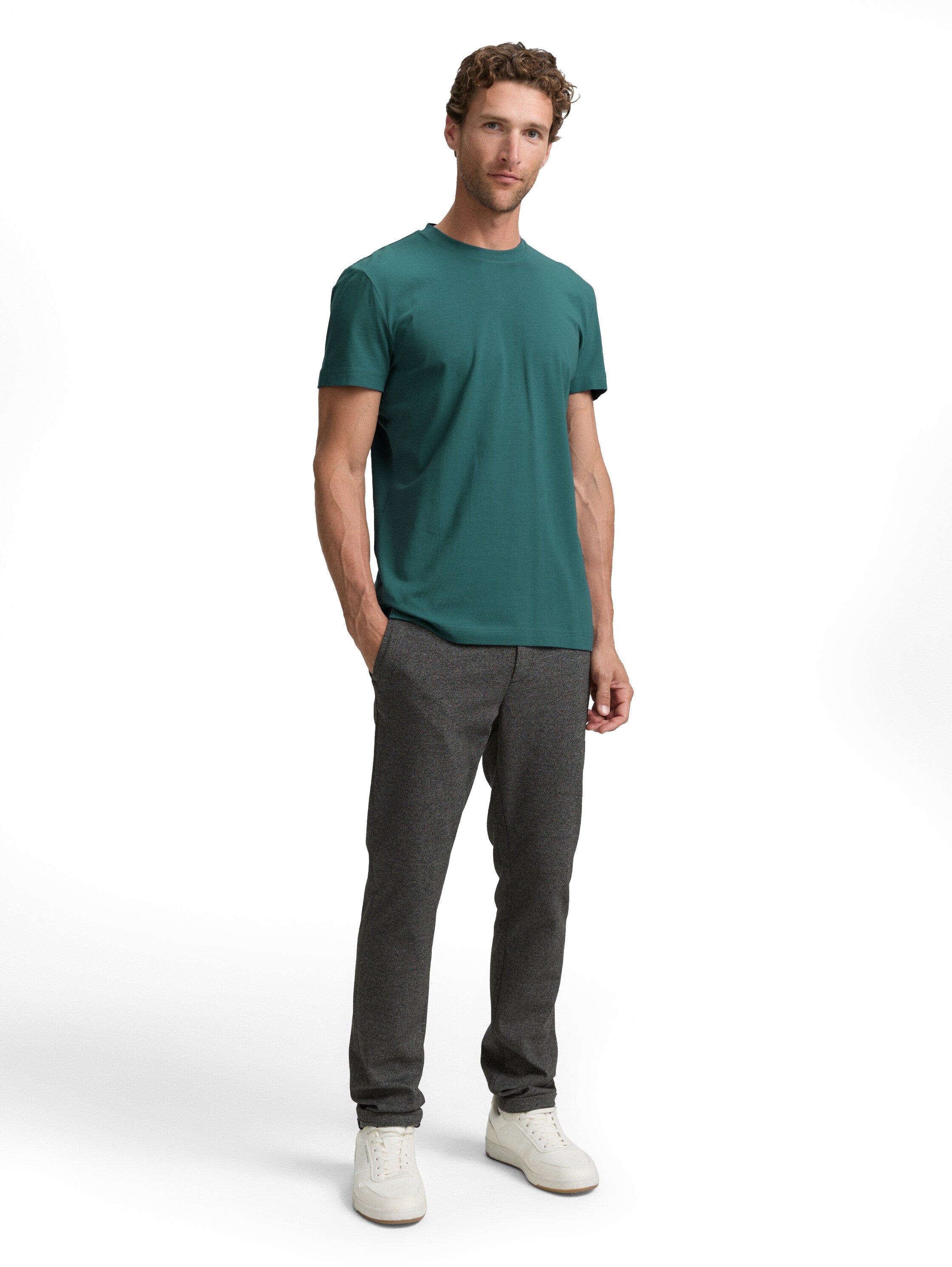Tom Tailor Slim Fit Green T-shirt with Stretch