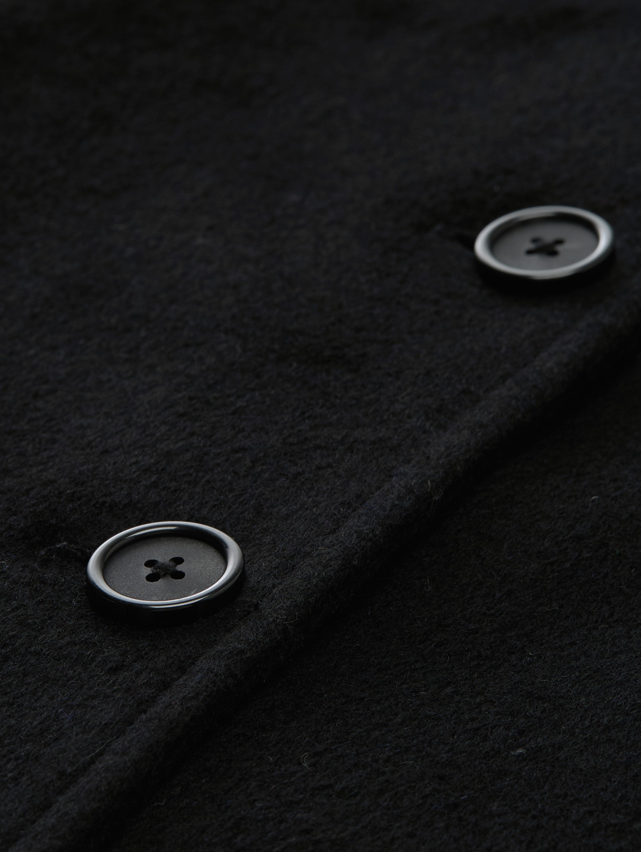 Tom Tailor Wool Deep Black Coat With Slit Pockets