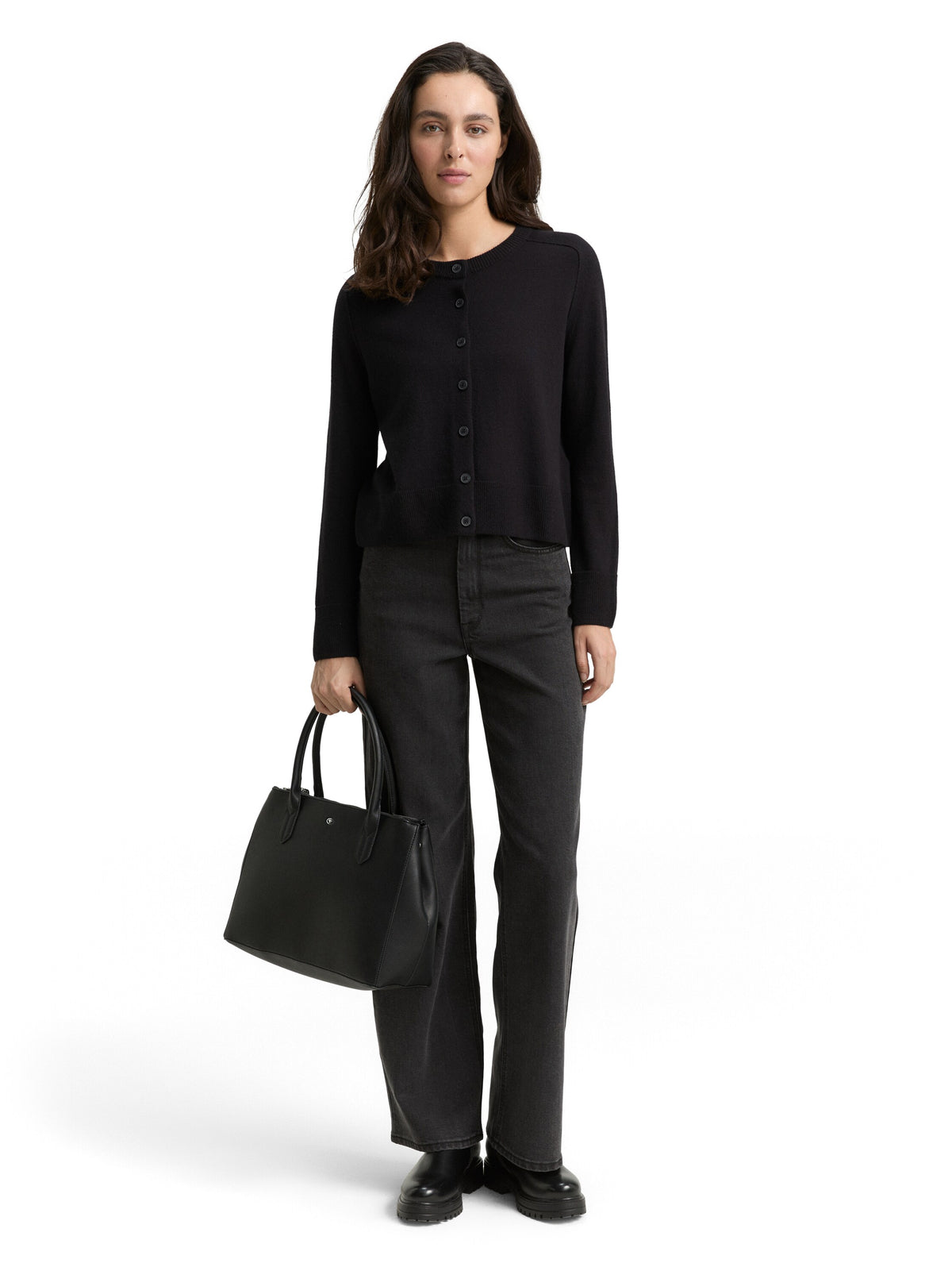 Tom Tailor Black Cotton Cardigan