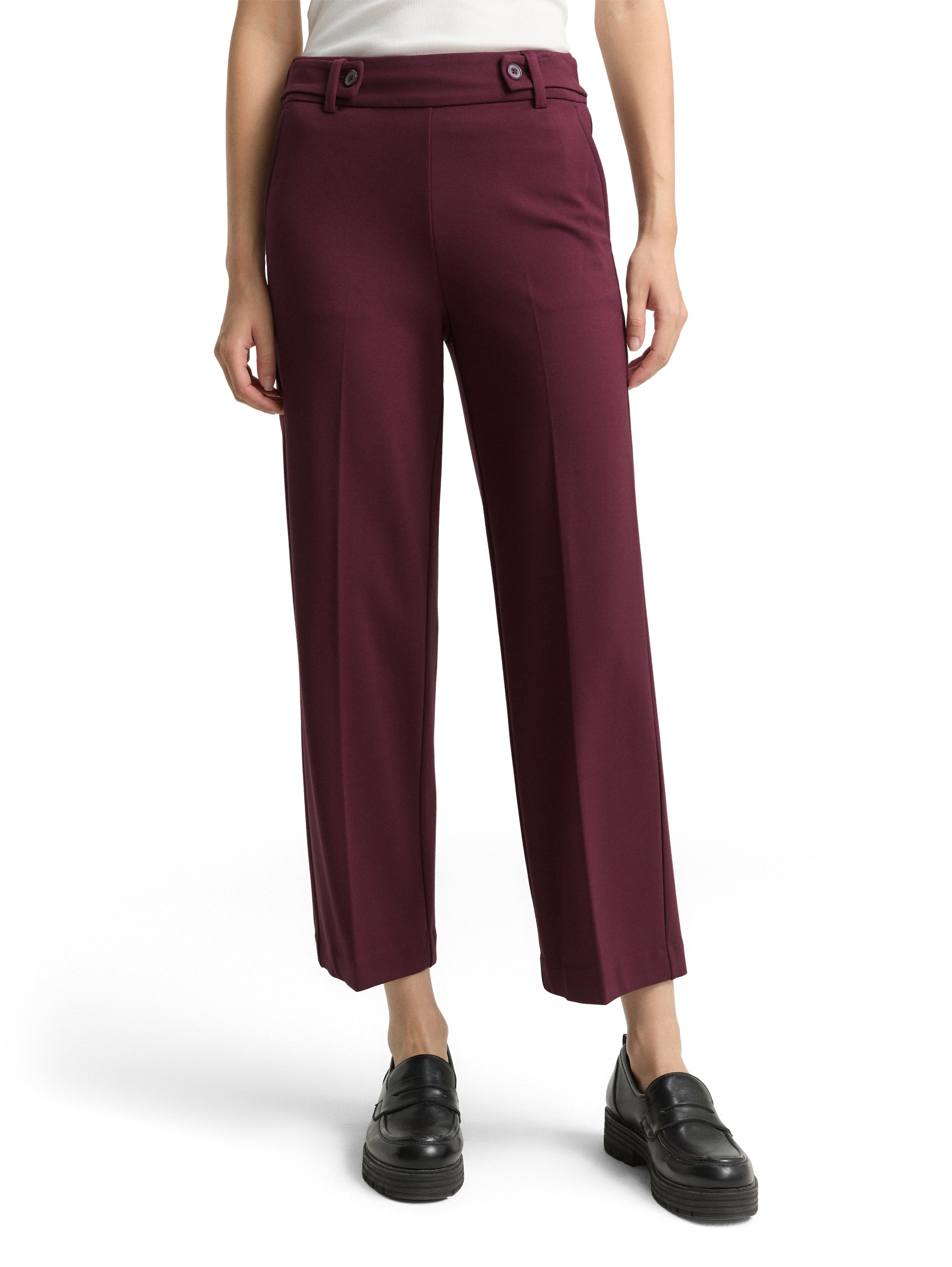 Tom Tailor Bordo Cropped Straight Pant