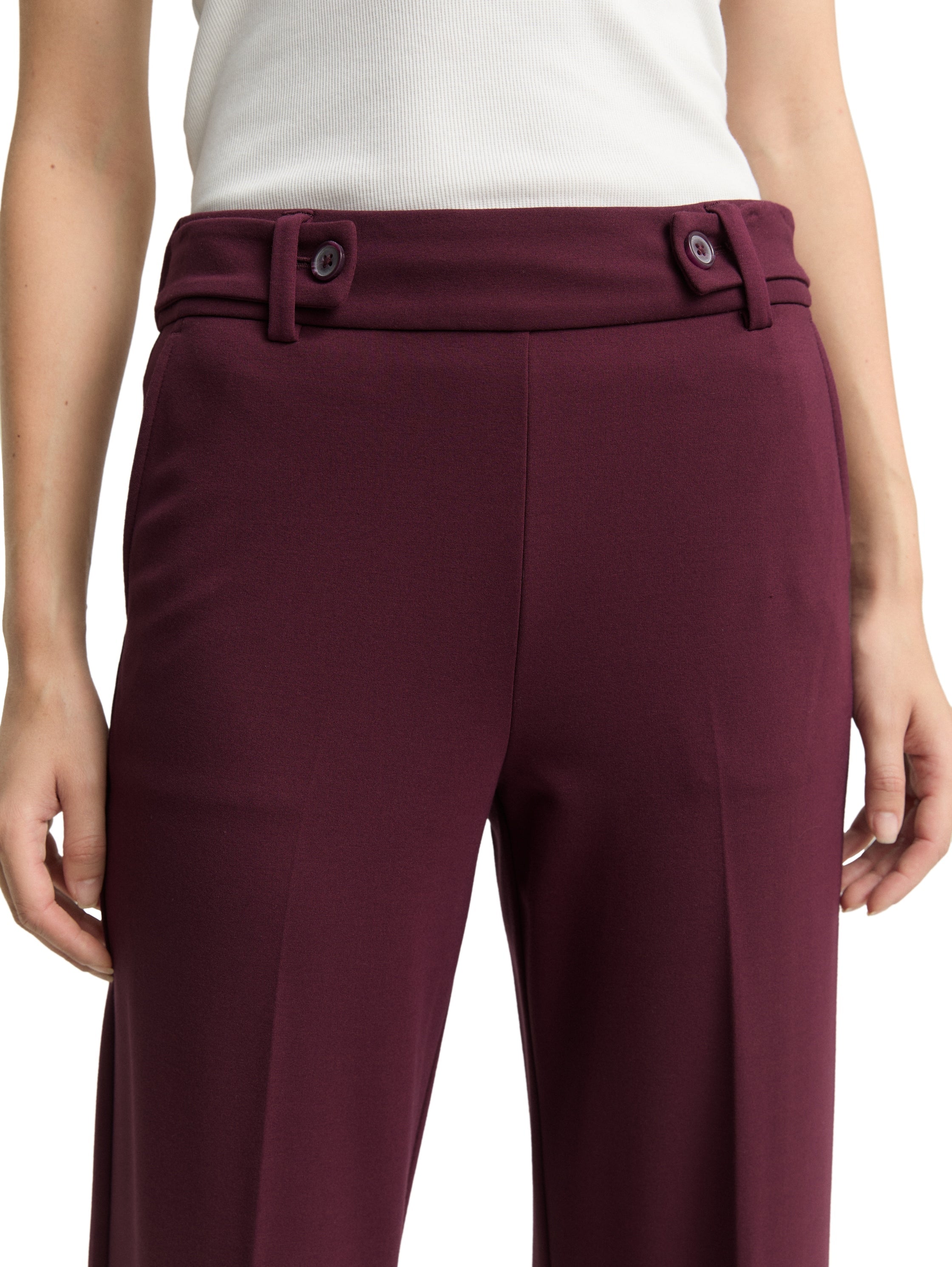 Tom Tailor Bordo Cropped Straight Pant