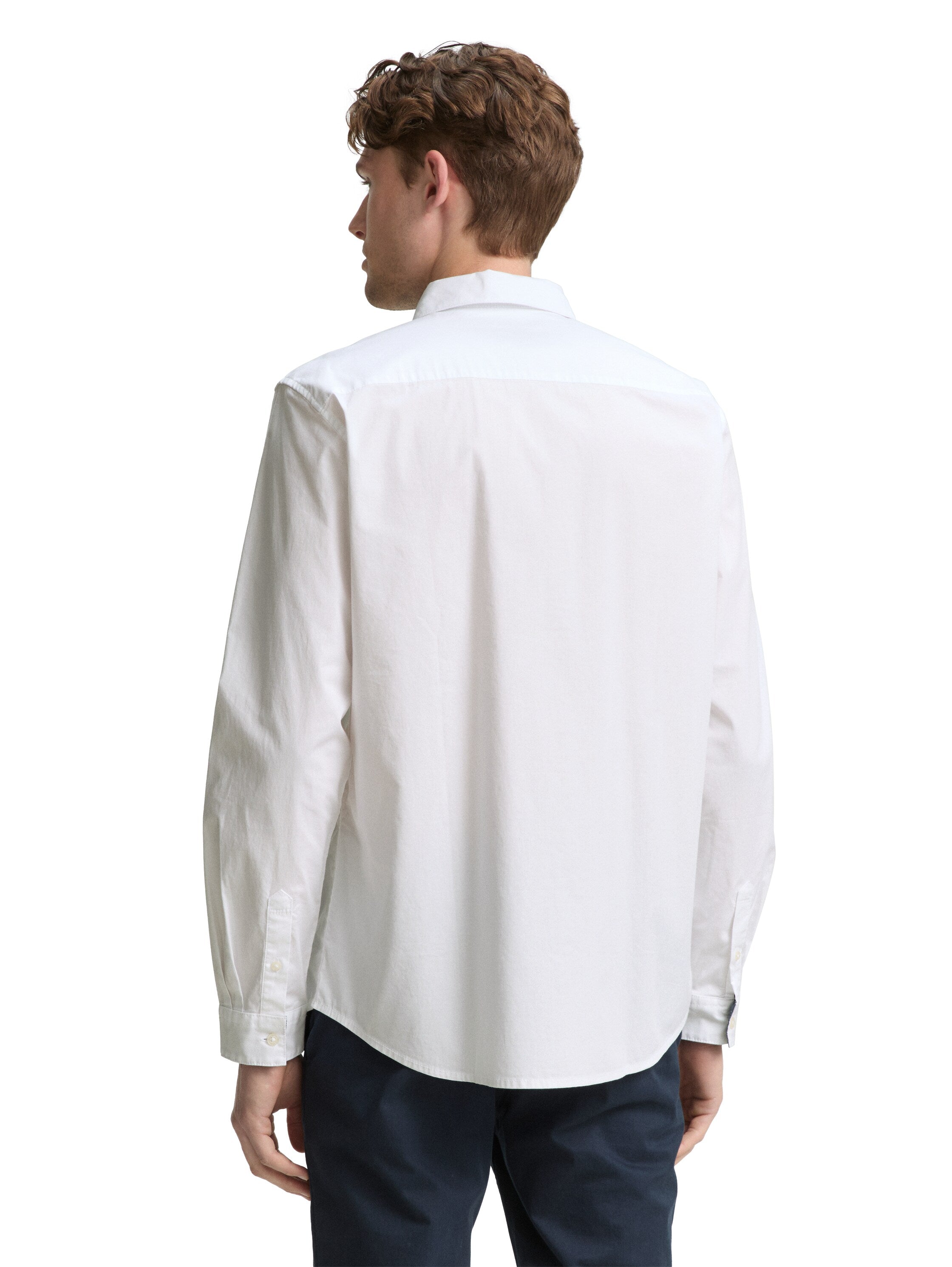 Tom Tailor Regular Fit White Shirt with Stretch