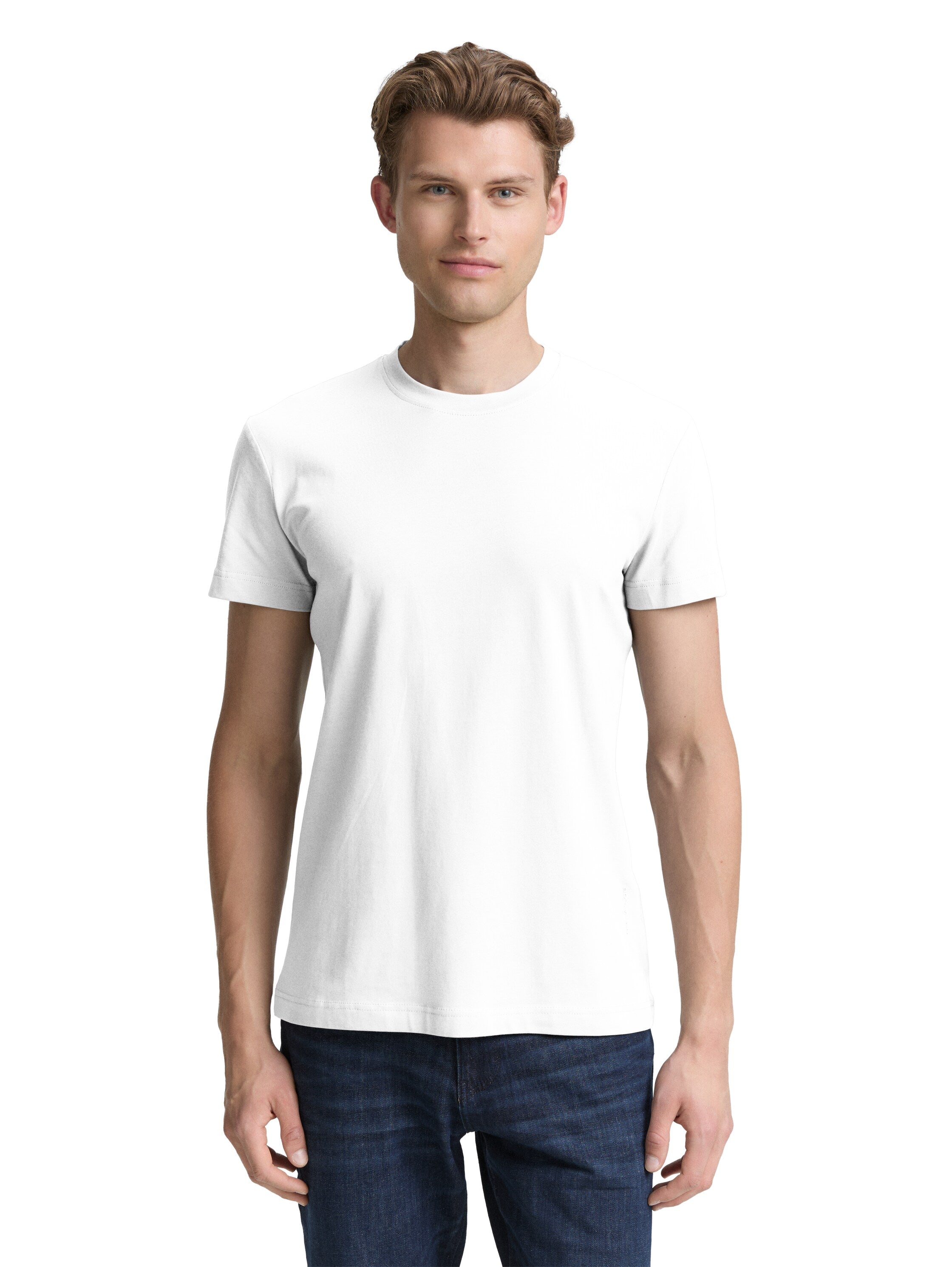 Tom Tailor Slim Fit White T-shirt with Stretch