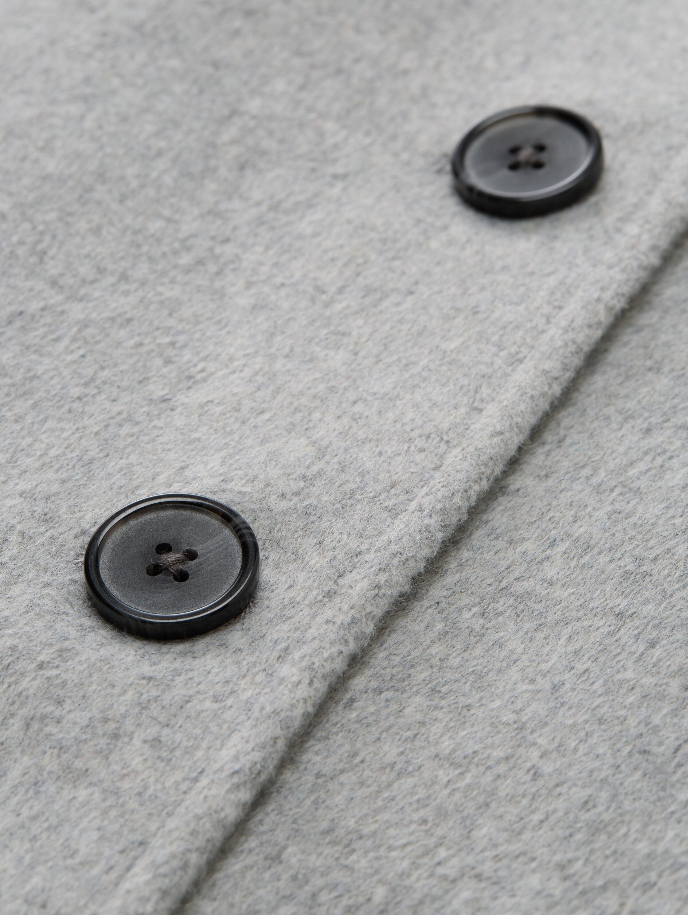 Tom Tailor Wool Grey Coat With Slit Pockets