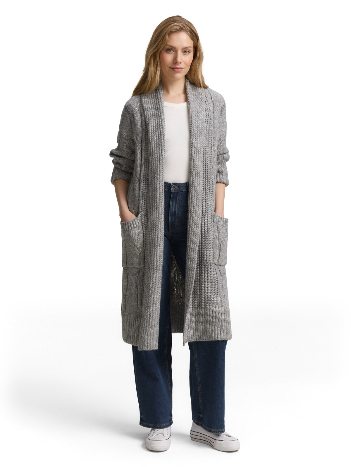 Tom Tailor Medium Silver Grey Melange Cardigan