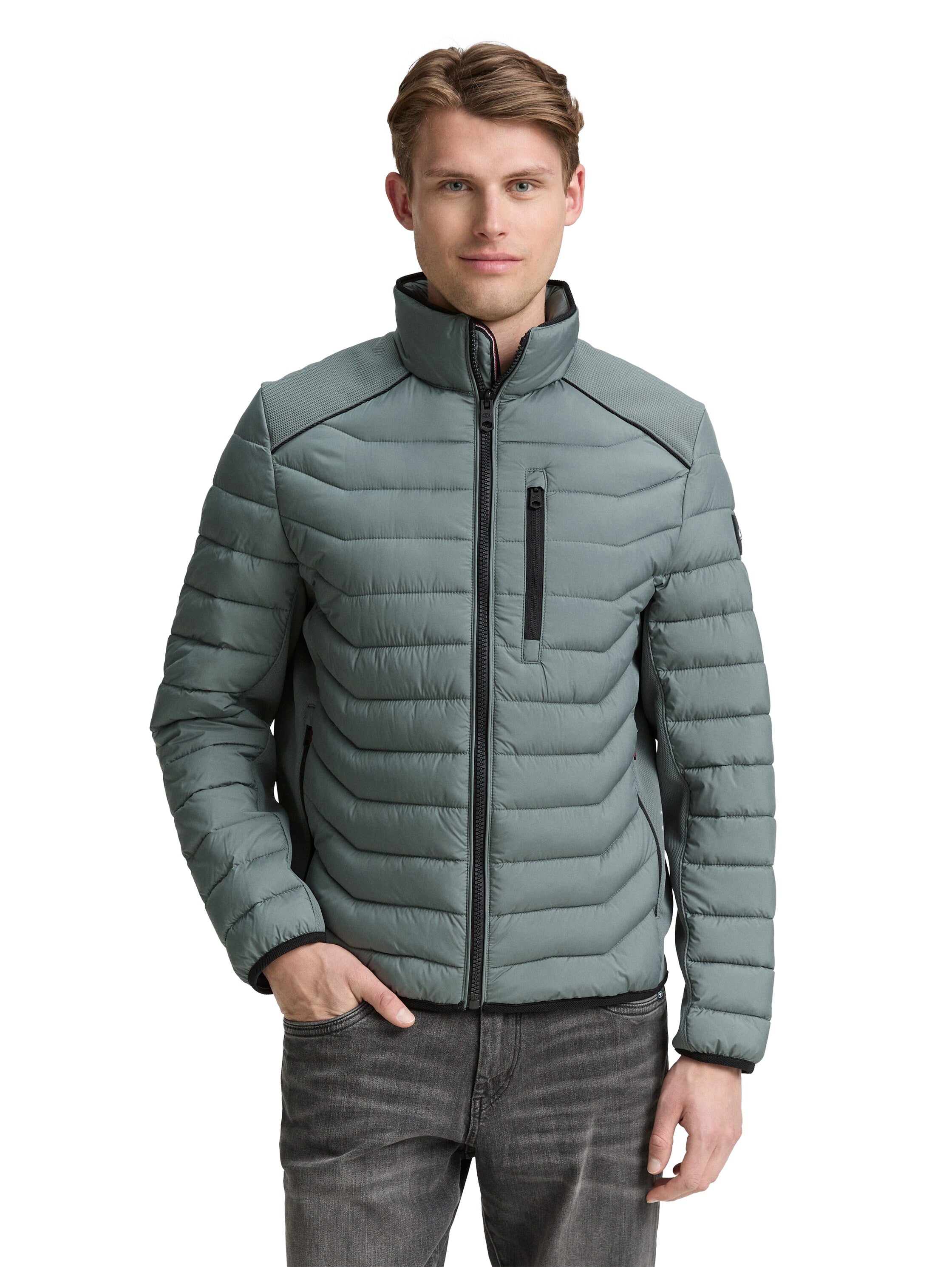 Tom Tailor Green Jacket with Zipper To Close