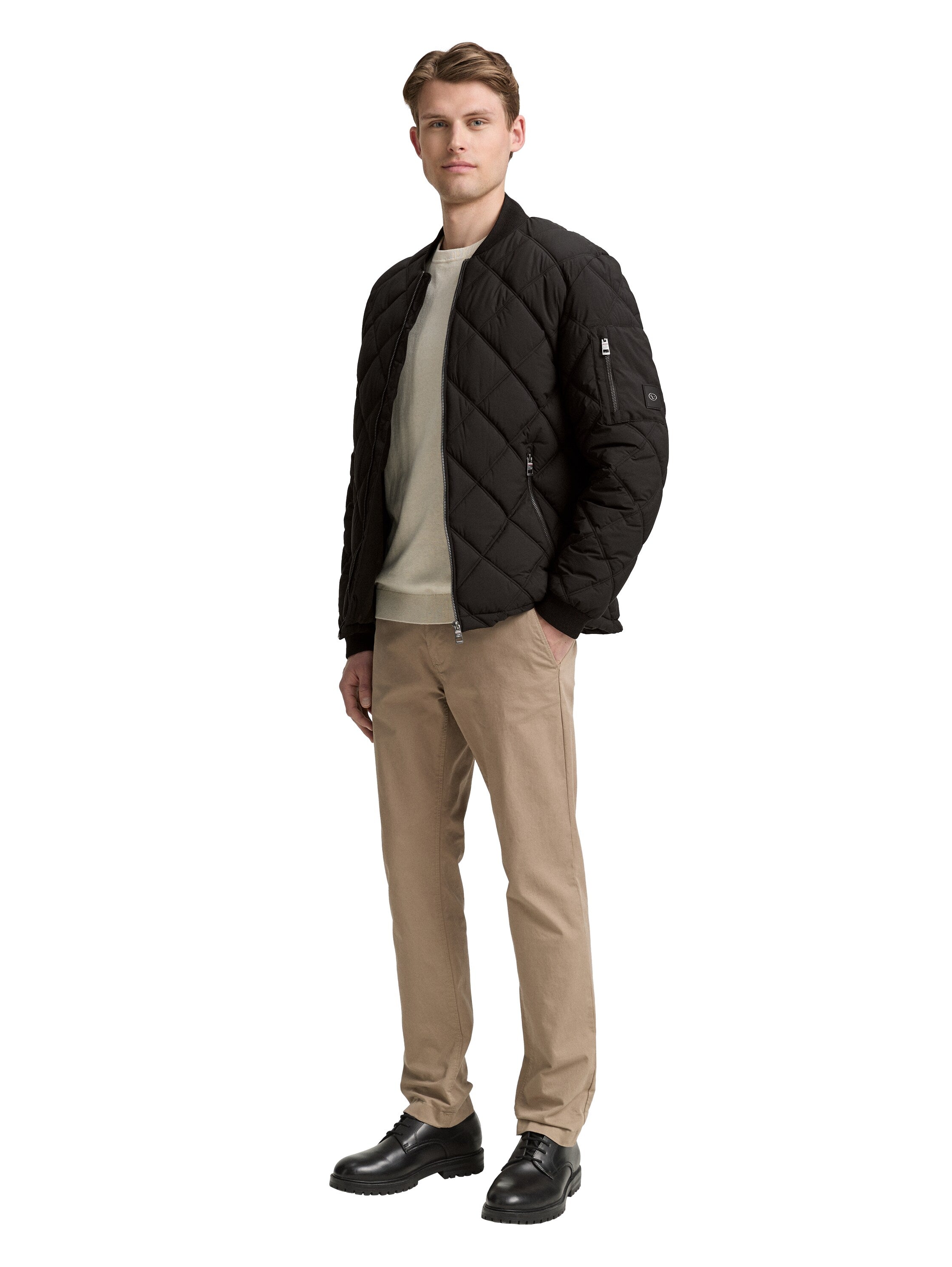 Tom Tailor Black Padded Jacket With Zipper To Close