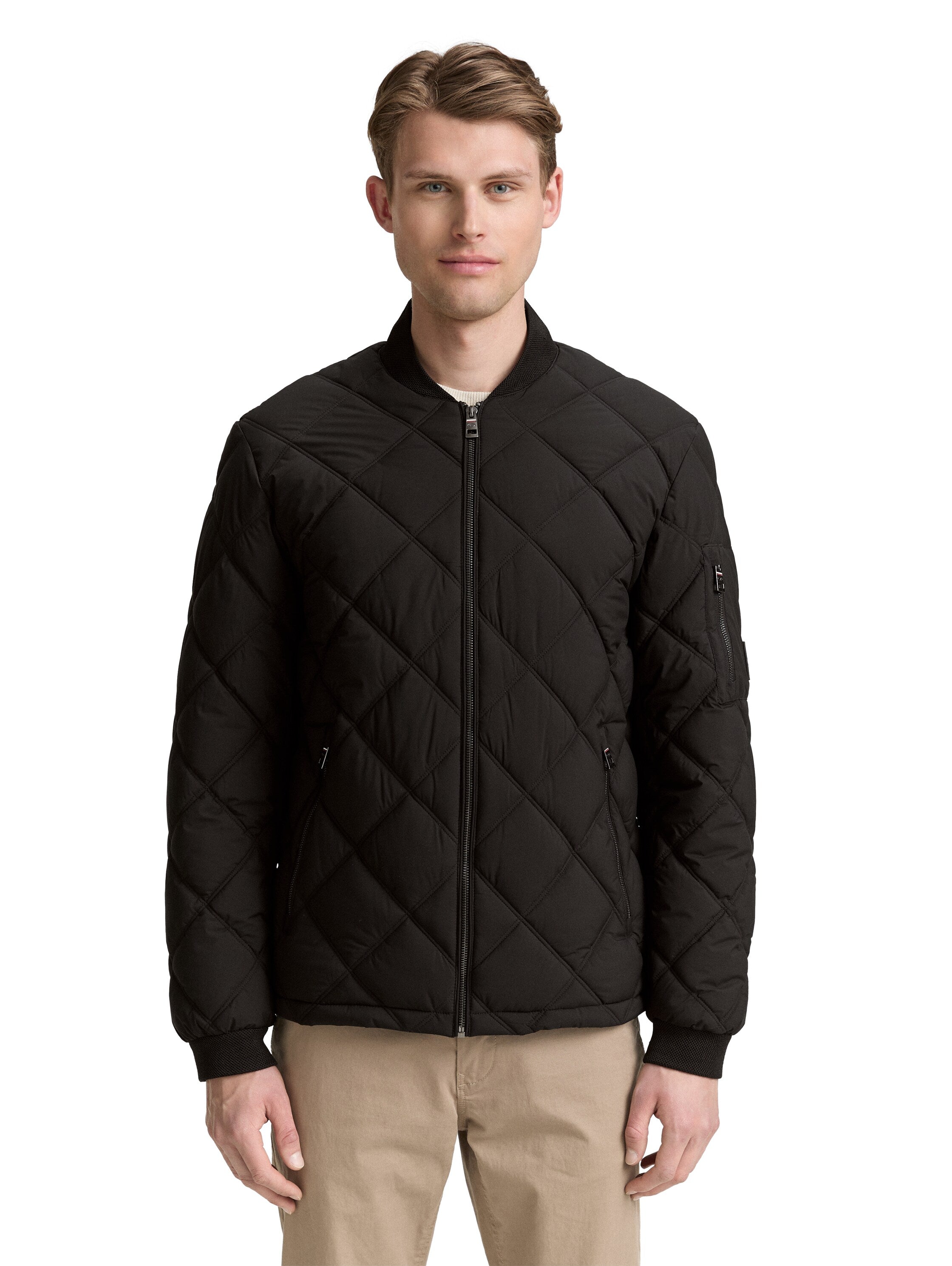Tom Tailor Black Padded Jacket With Zipper To Close