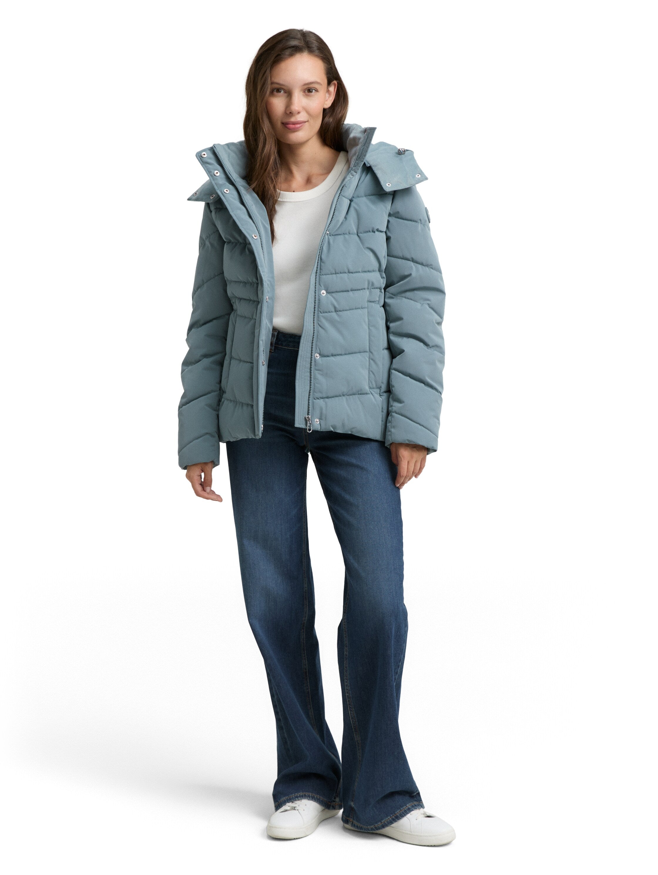 Tom Tailor Puffer Mint Jacket With Detachable Hood