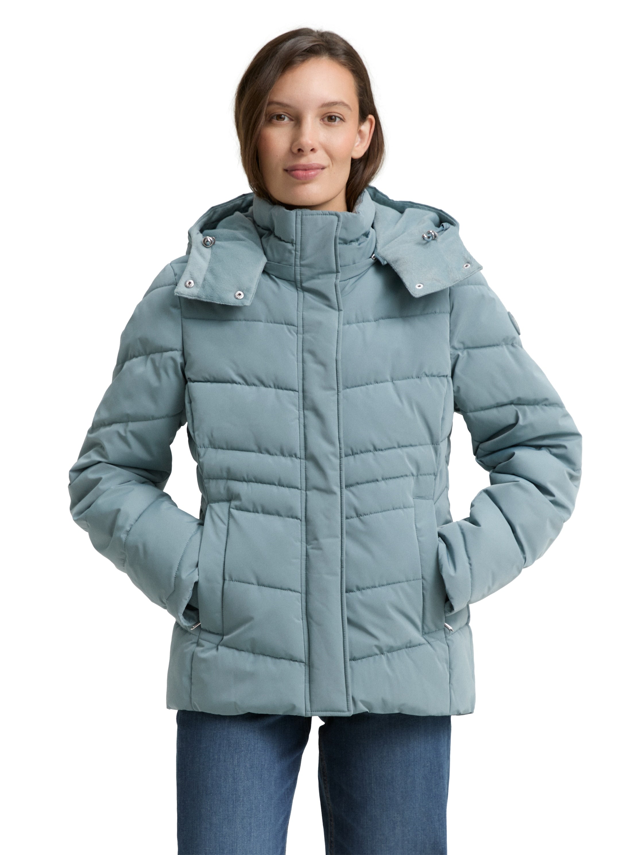 Tom Tailor Puffer Mint Jacket With Detachable Hood