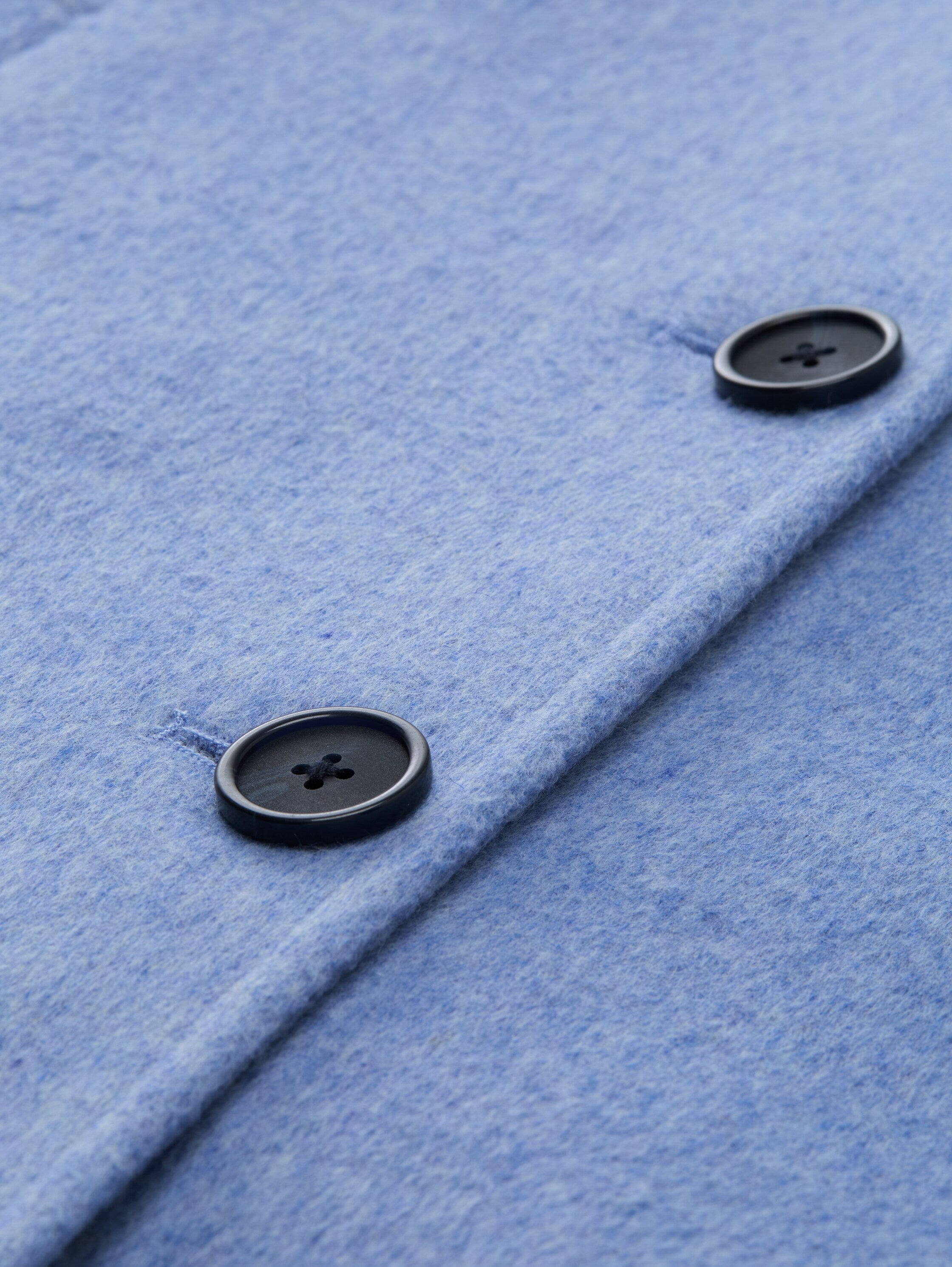 Tom Tailor Wool Blue Coat With Slit Pockets