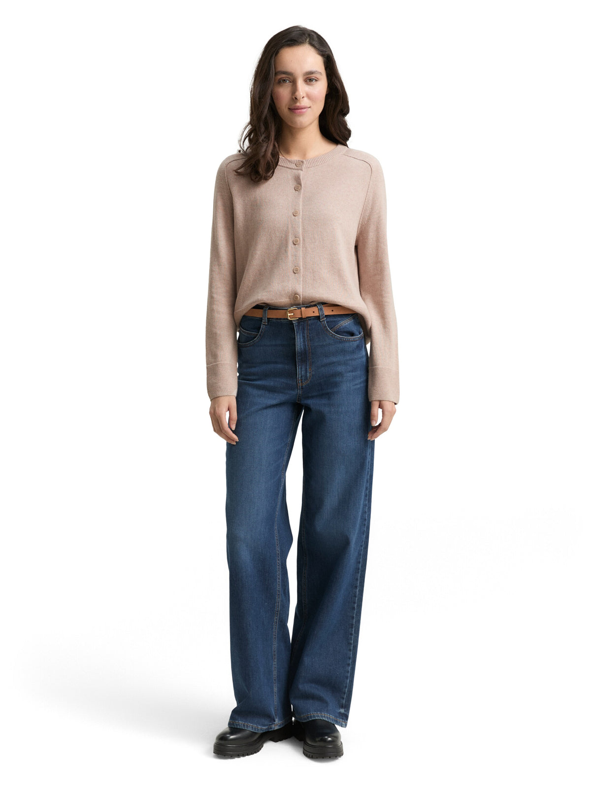 Tom Tailor Soft Taupe Melange Cotton Cardigan