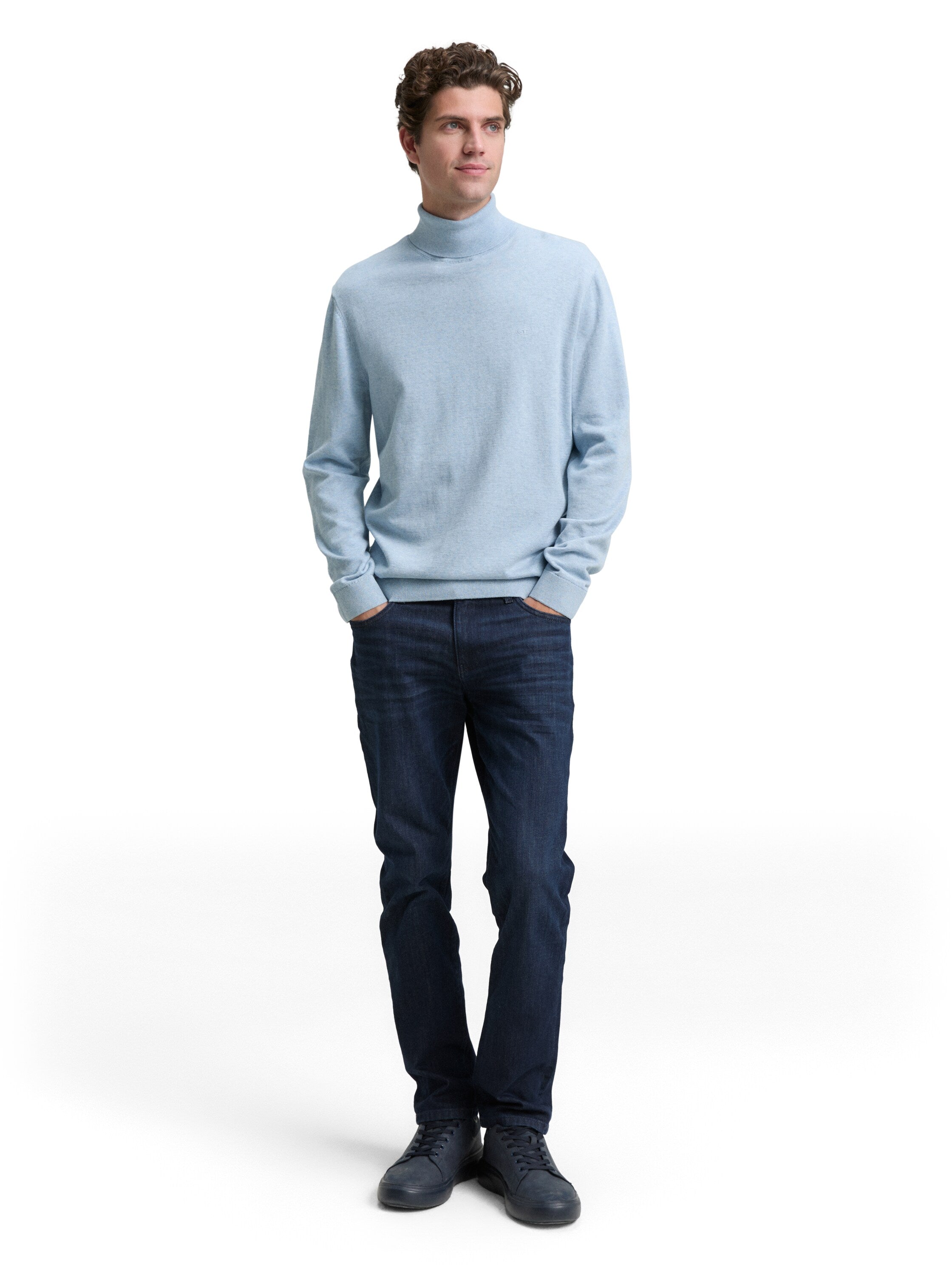 Tom Tailor Turtleneck Blue Cotton Pullover