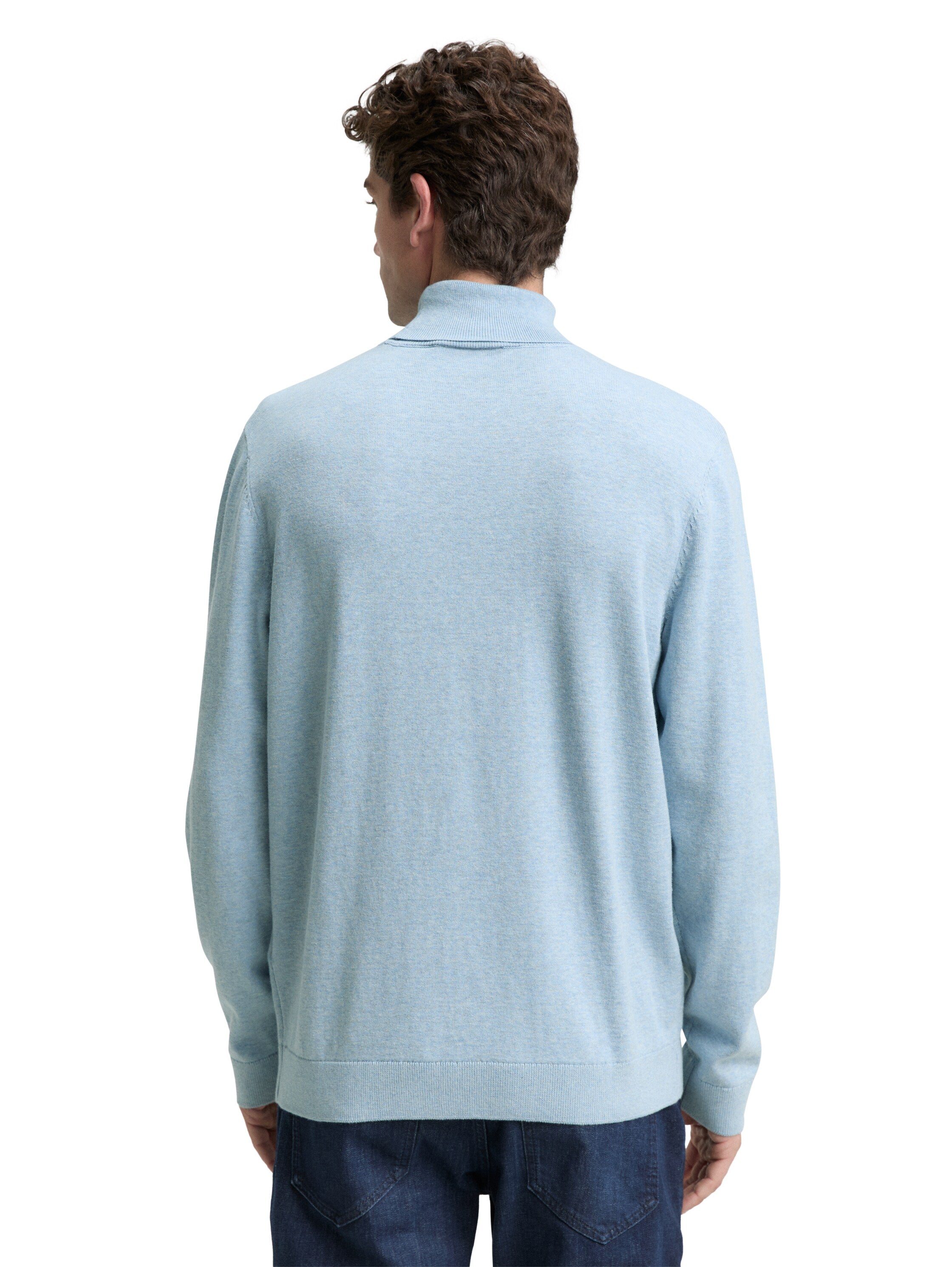 Tom Tailor Turtleneck Blue Cotton Pullover